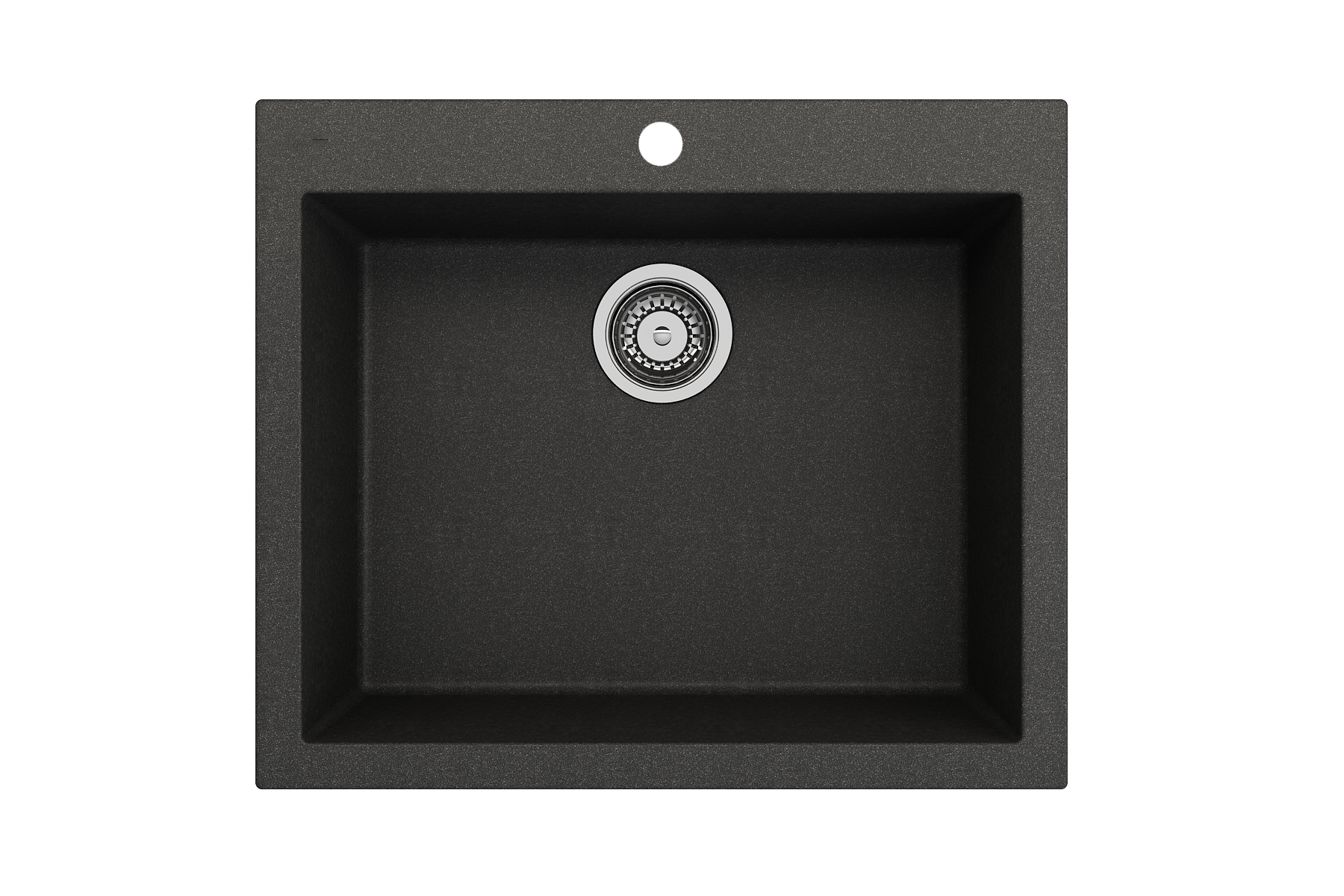 Campino Uno Dual Mount Granite Composite 24 in. Single Bowl Kitchen Sink with Strainer 1606