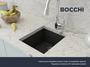 Campino Uno Dual Mount Granite Composite 16 in. Single Bowl Bar Sink with Strainer 1608