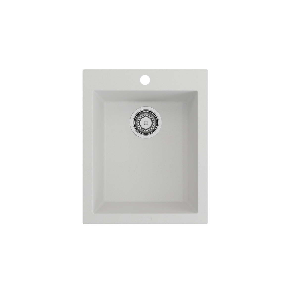 Campino Uno Dual Mount Granite Composite 16 in. Single Bowl Bar Sink with Strainer 1608