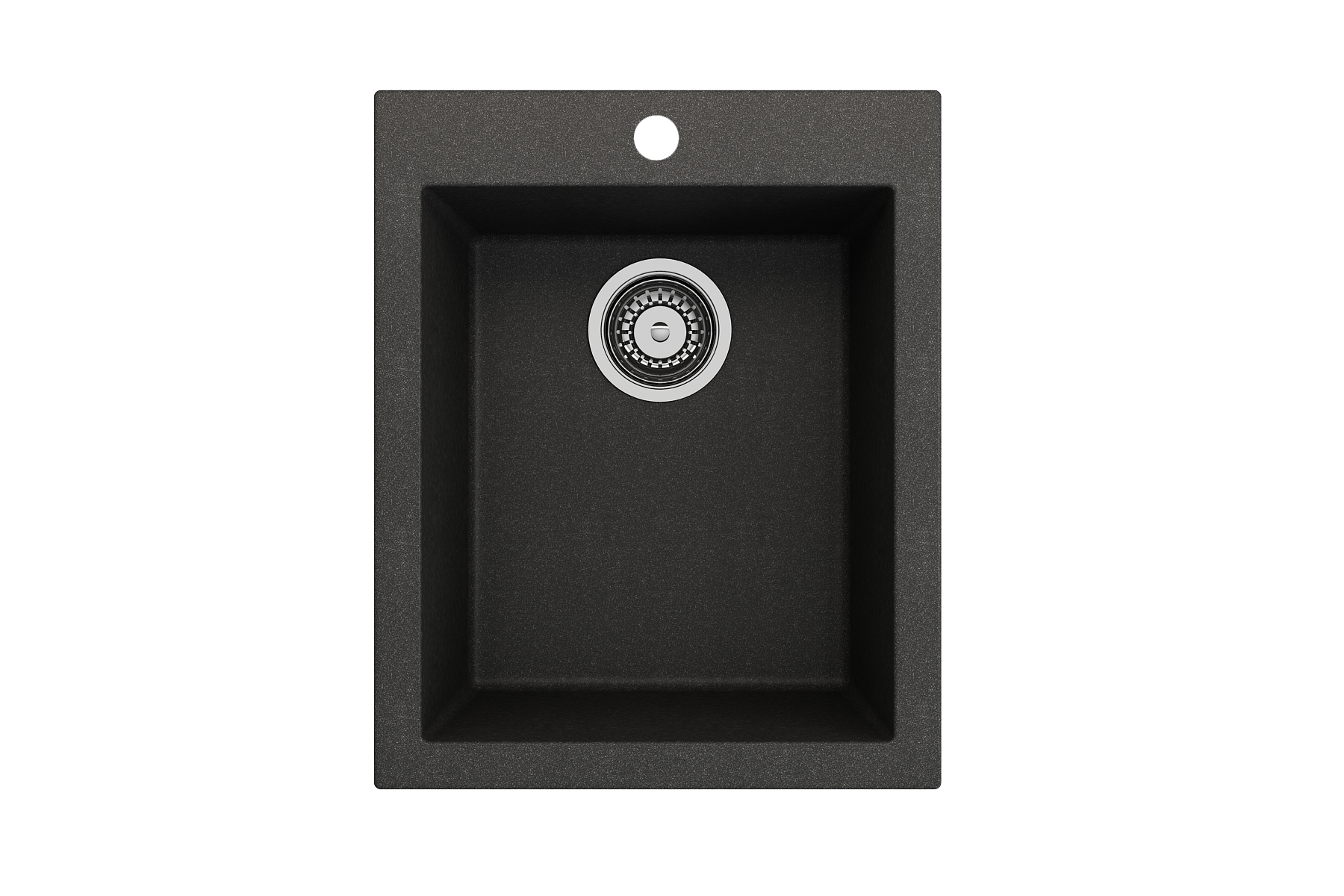 Campino Uno Dual Mount Granite Composite 16 in. Single Bowl Bar Sink with Strainer 1608