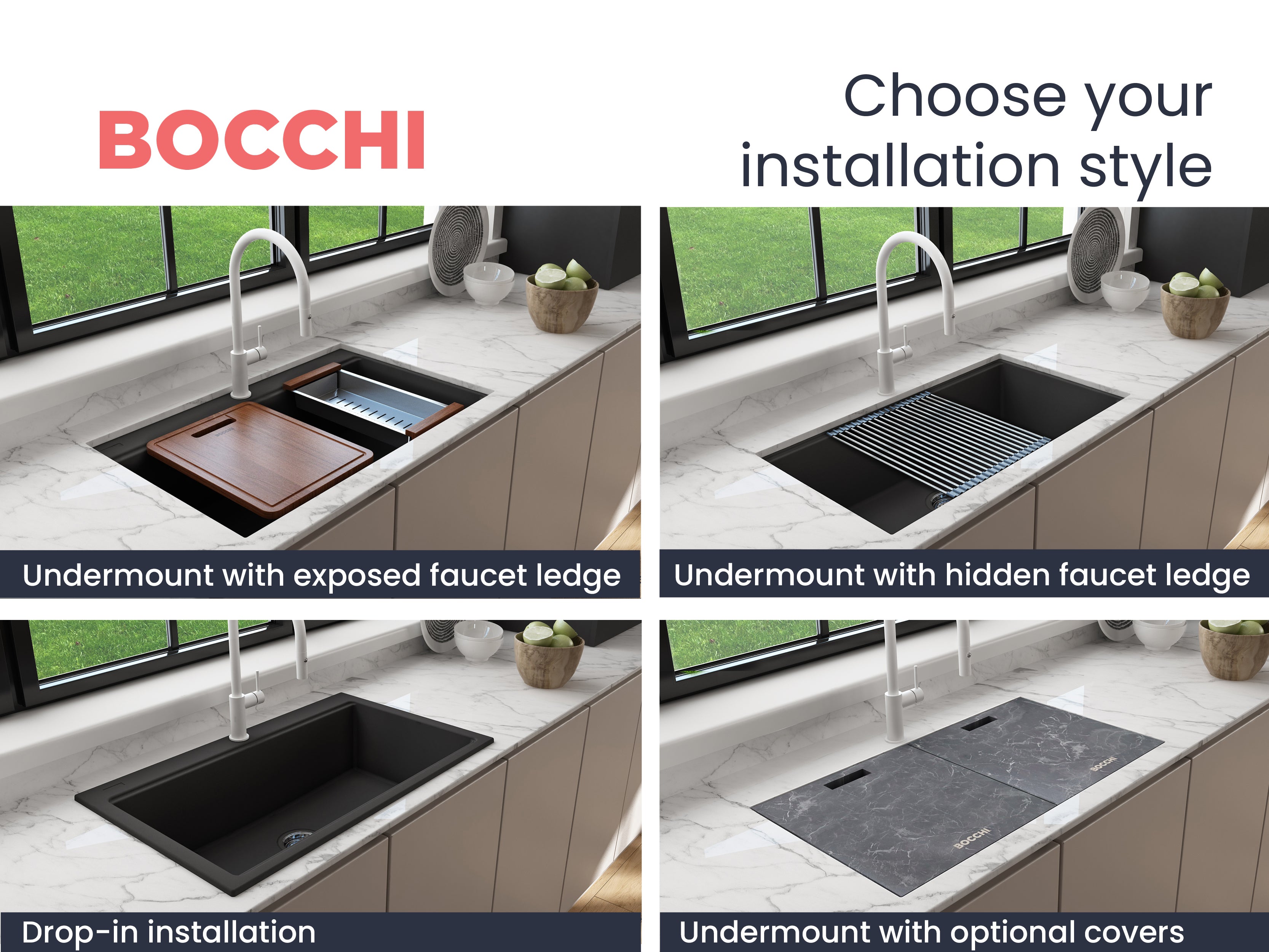 BAVENO LUX 34 Granite Workstation Sinks