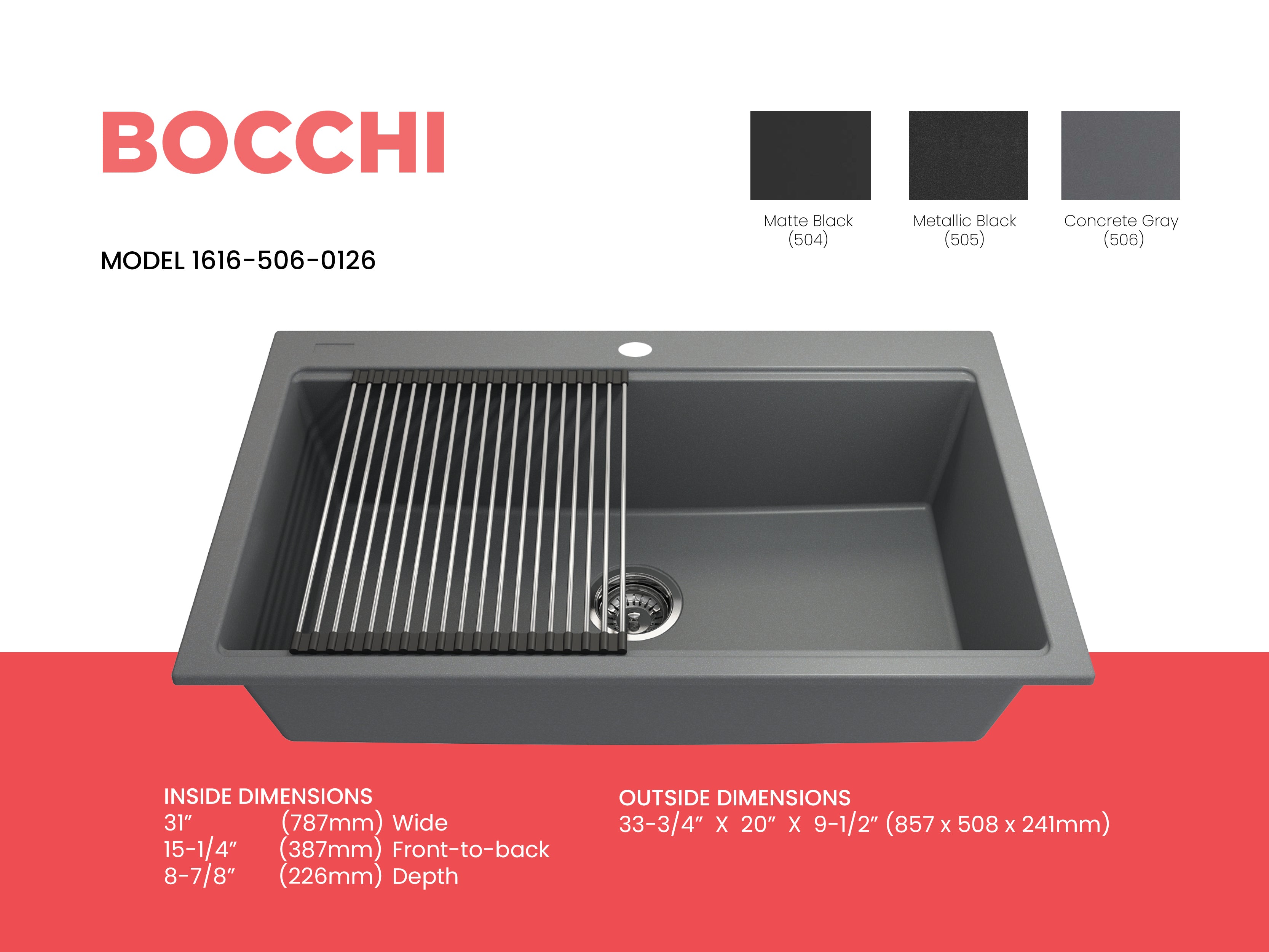 BAVENO LUX 34 Granite Workstation Sinks
