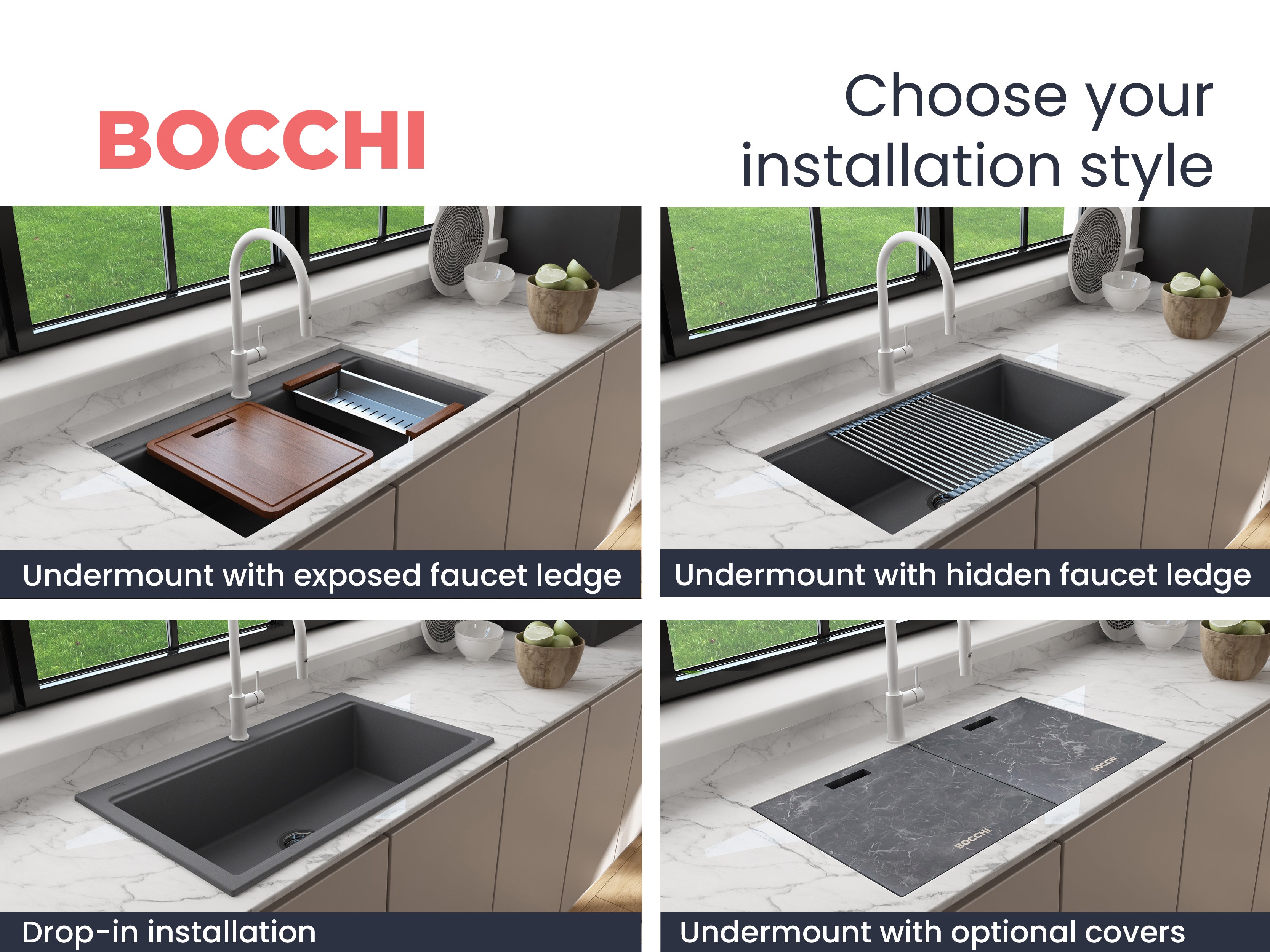 BAVENO LUX 34 Granite Workstation Sinks