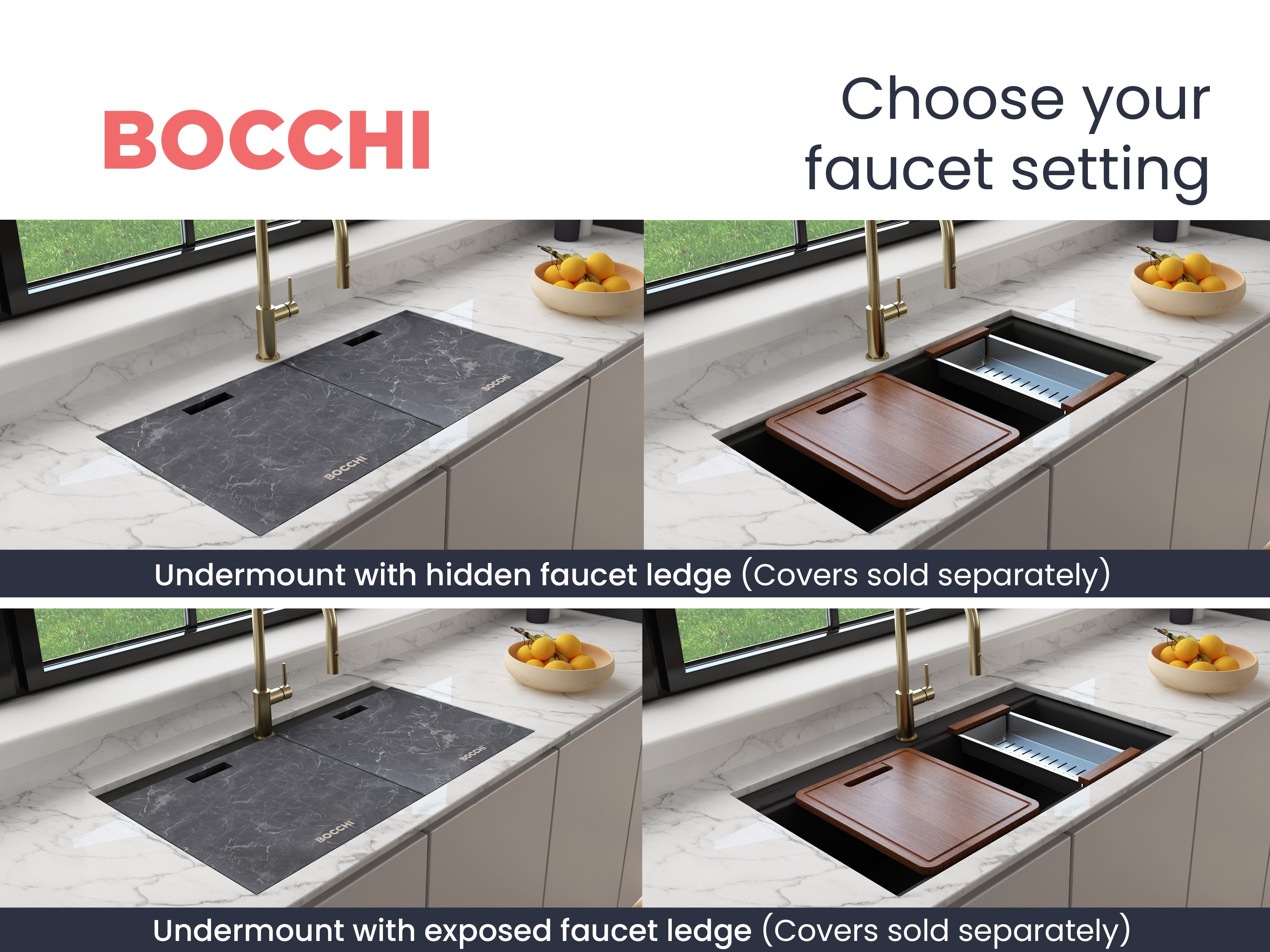 BAVENO LUX 34D Granite Workstation Sinks