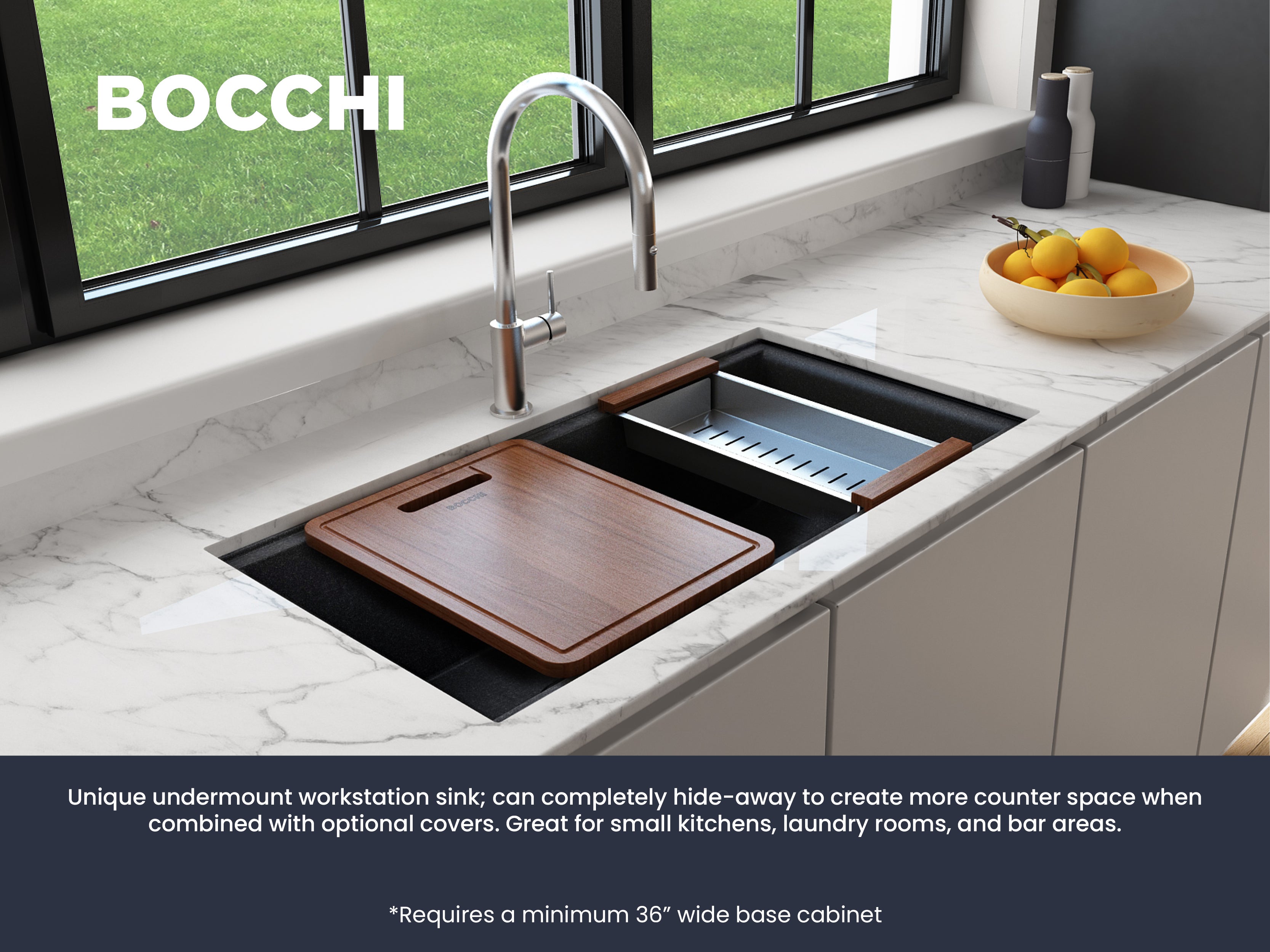 BAVENO LUX 34D Granite Workstation Sinks