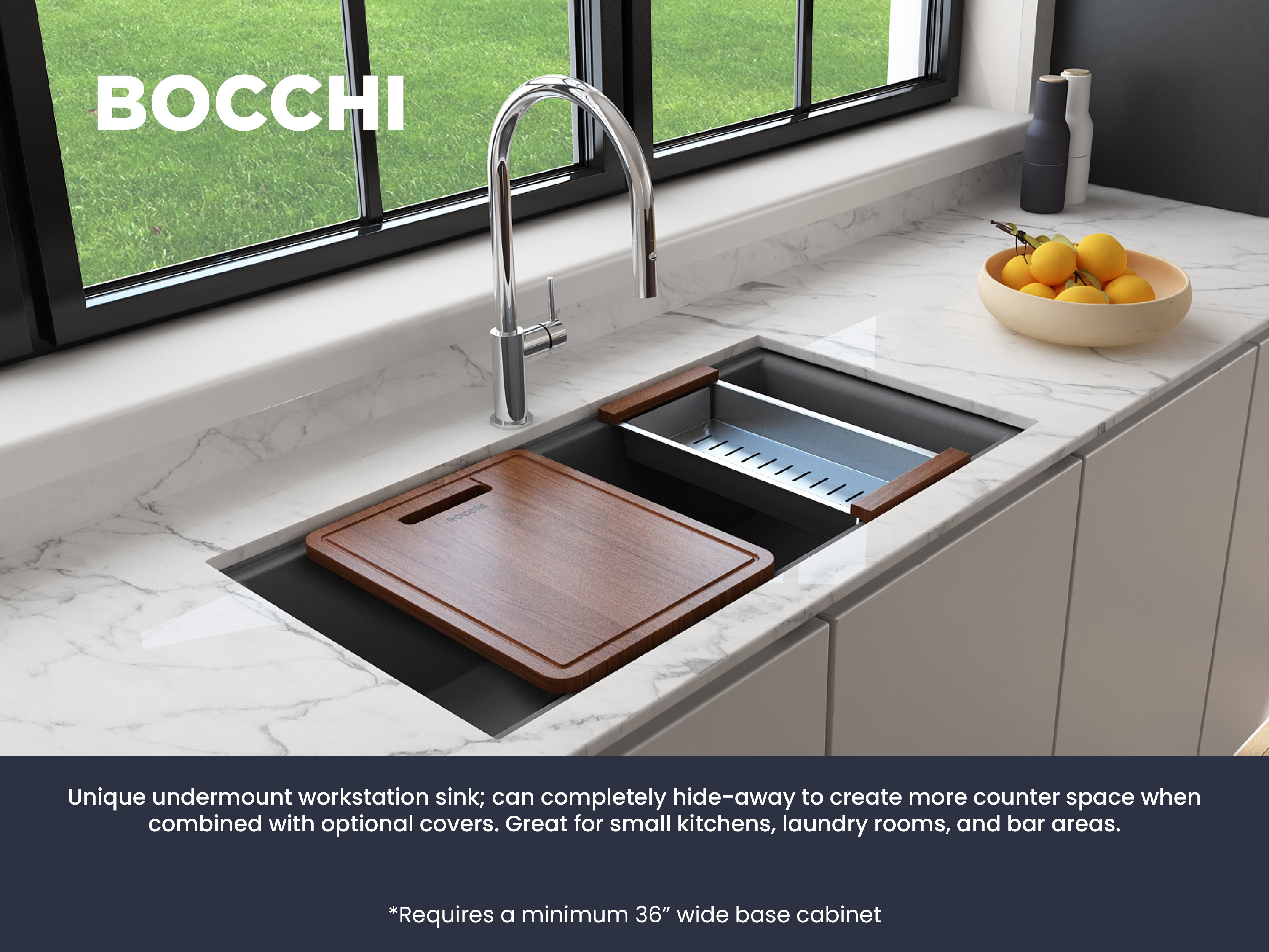 BAVENO LUX 34D Granite Workstation Sinks
