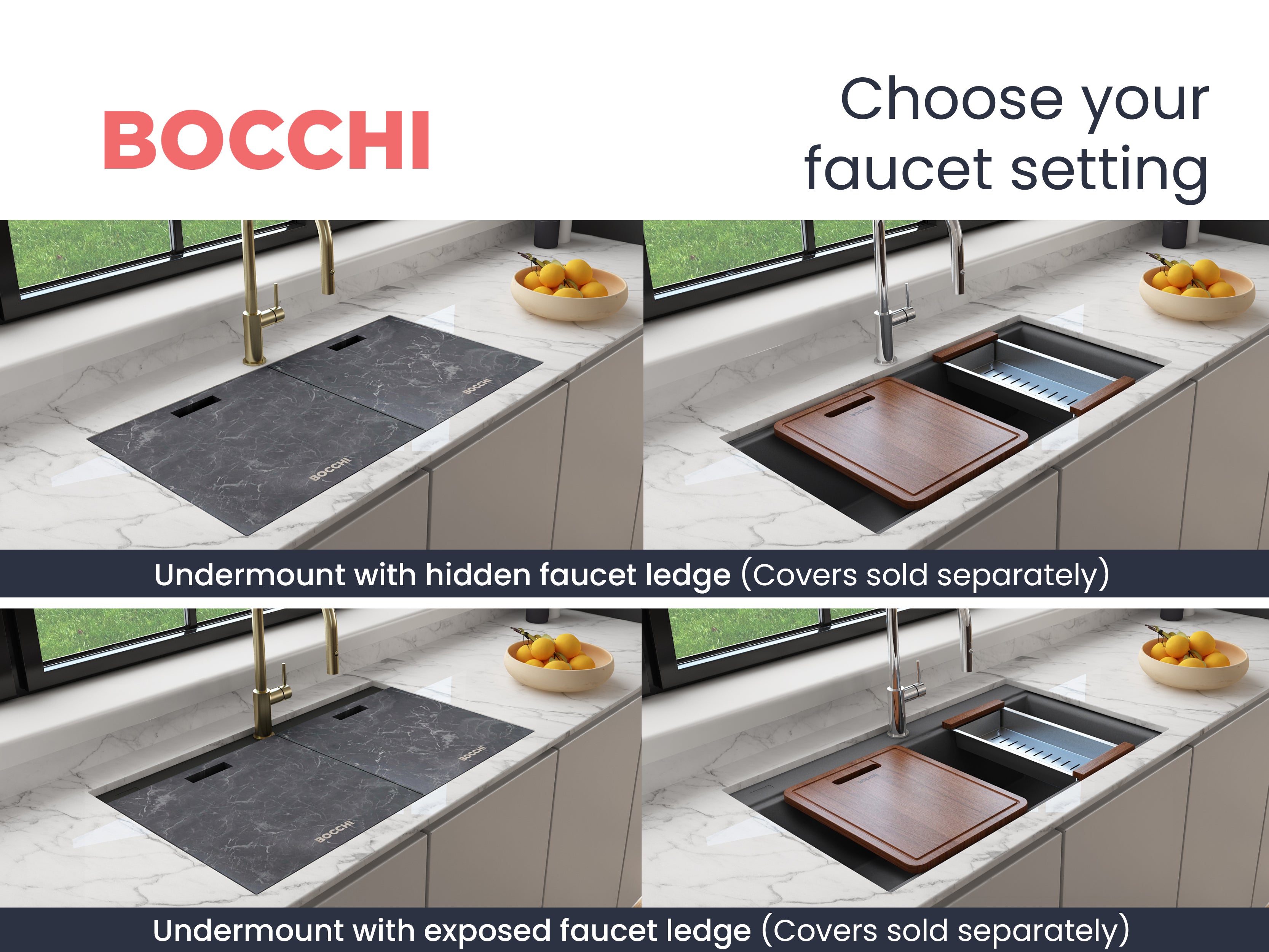BAVENO LUX 34D Granite Workstation Sinks