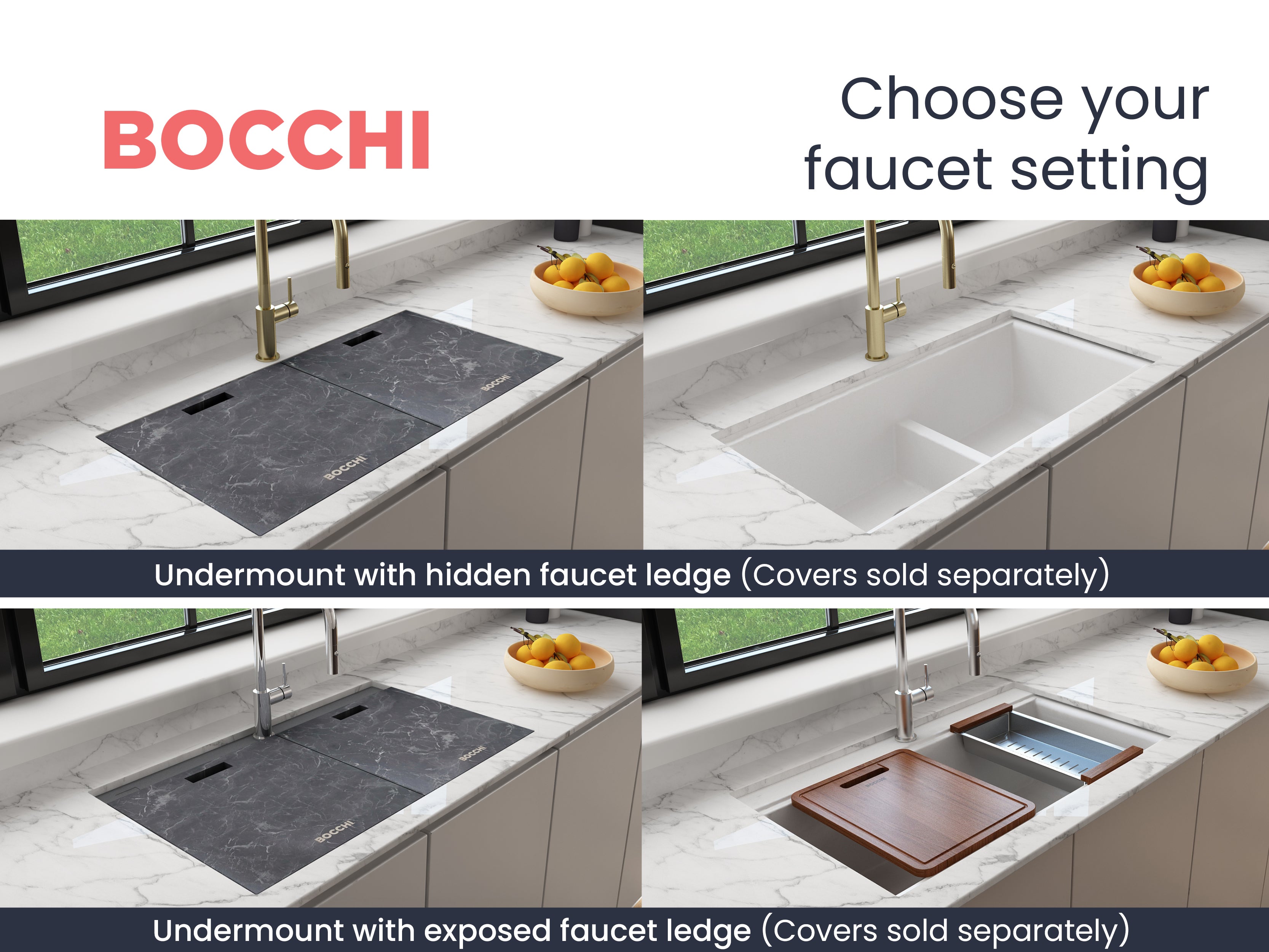 BAVENO LUX 34D Granite Workstation Sinks