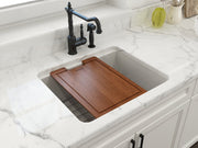 Sotto Dual-Mount Fireclay 24 in. Single Bowl Kitchen Sink with Protective Bottom Grid and Strainer 1627