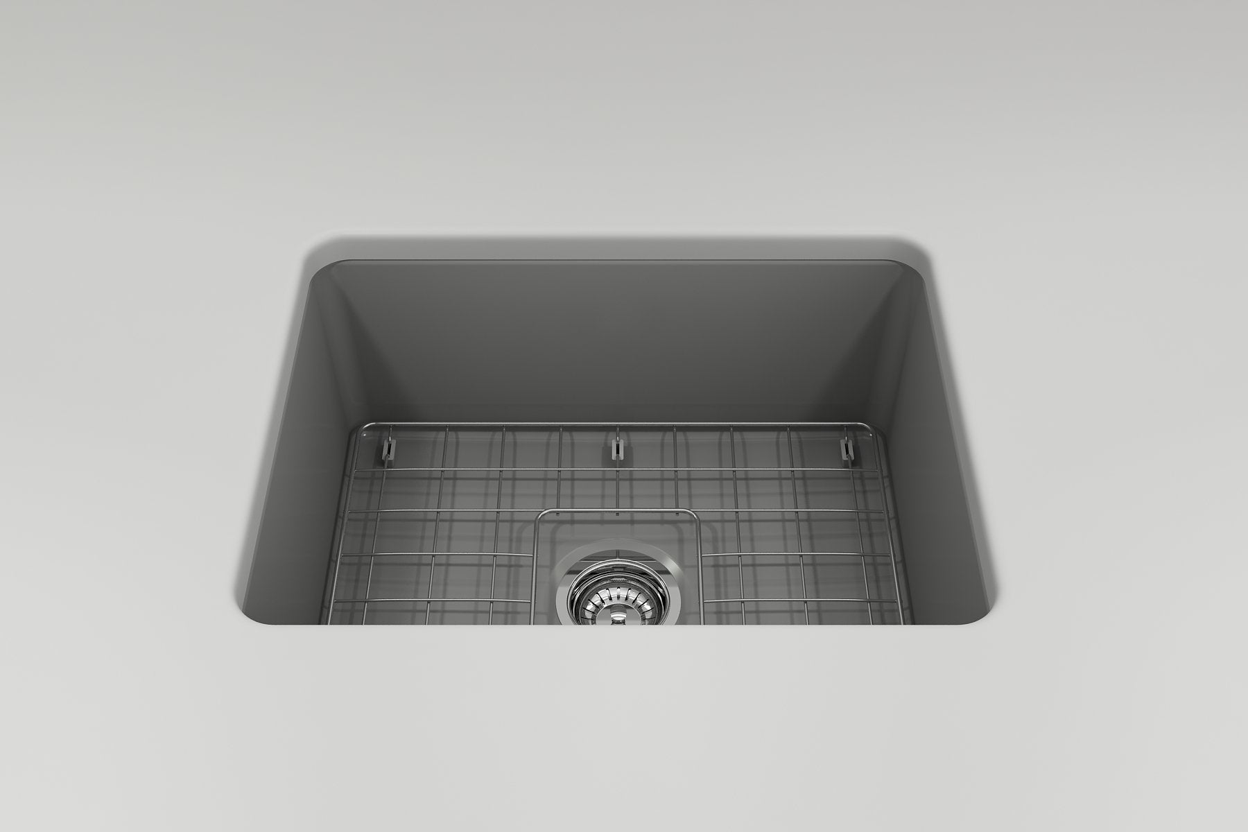 Sotto Dual-Mount Fireclay 24 in. Single Bowl Kitchen Sink with Protective Bottom Grid and Strainer 1627