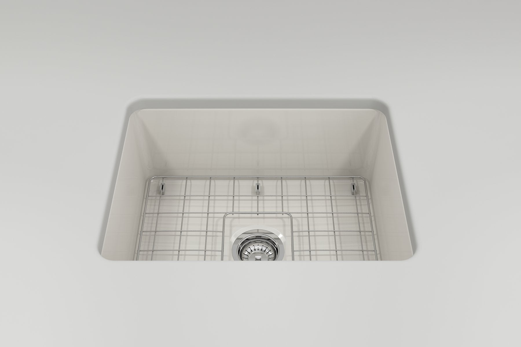 Sotto Dual-Mount Fireclay 24 in. Single Bowl Kitchen Sink with Protective Bottom Grid and Strainer 1627