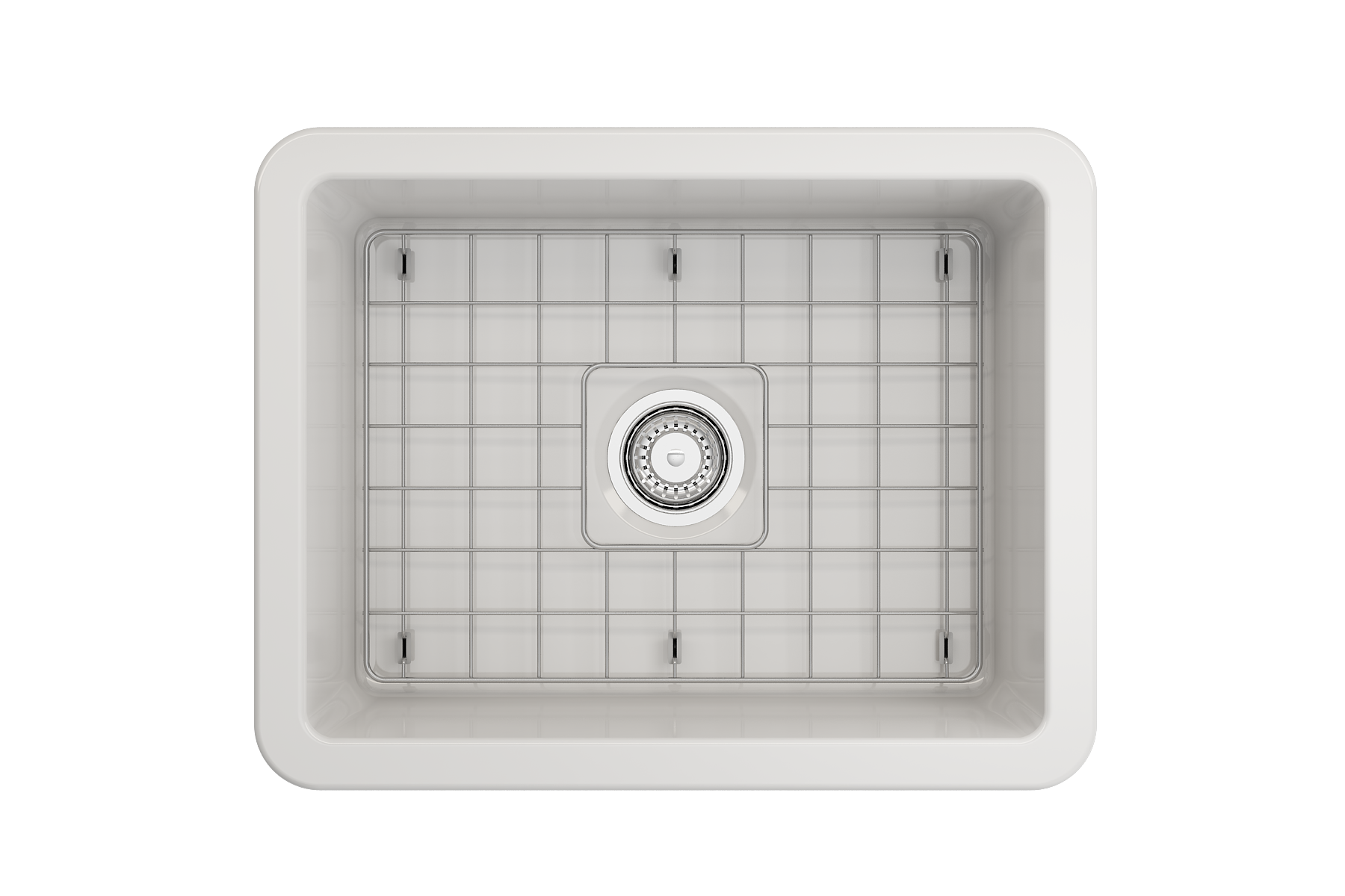 Sotto Dual-Mount Fireclay 24 in. Single Bowl Kitchen Sink with Protective Bottom Grid and Strainer 1627