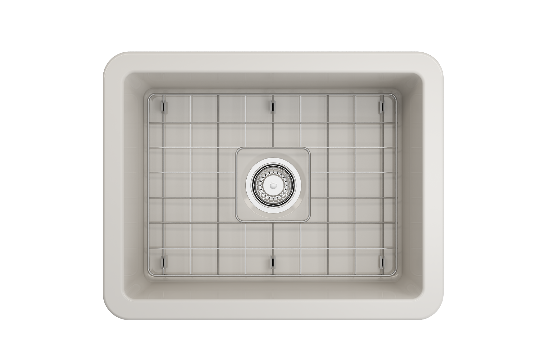 Sotto Dual-Mount Fireclay 24 in. Single Bowl Kitchen Sink with Protective Bottom Grid and Strainer 1627