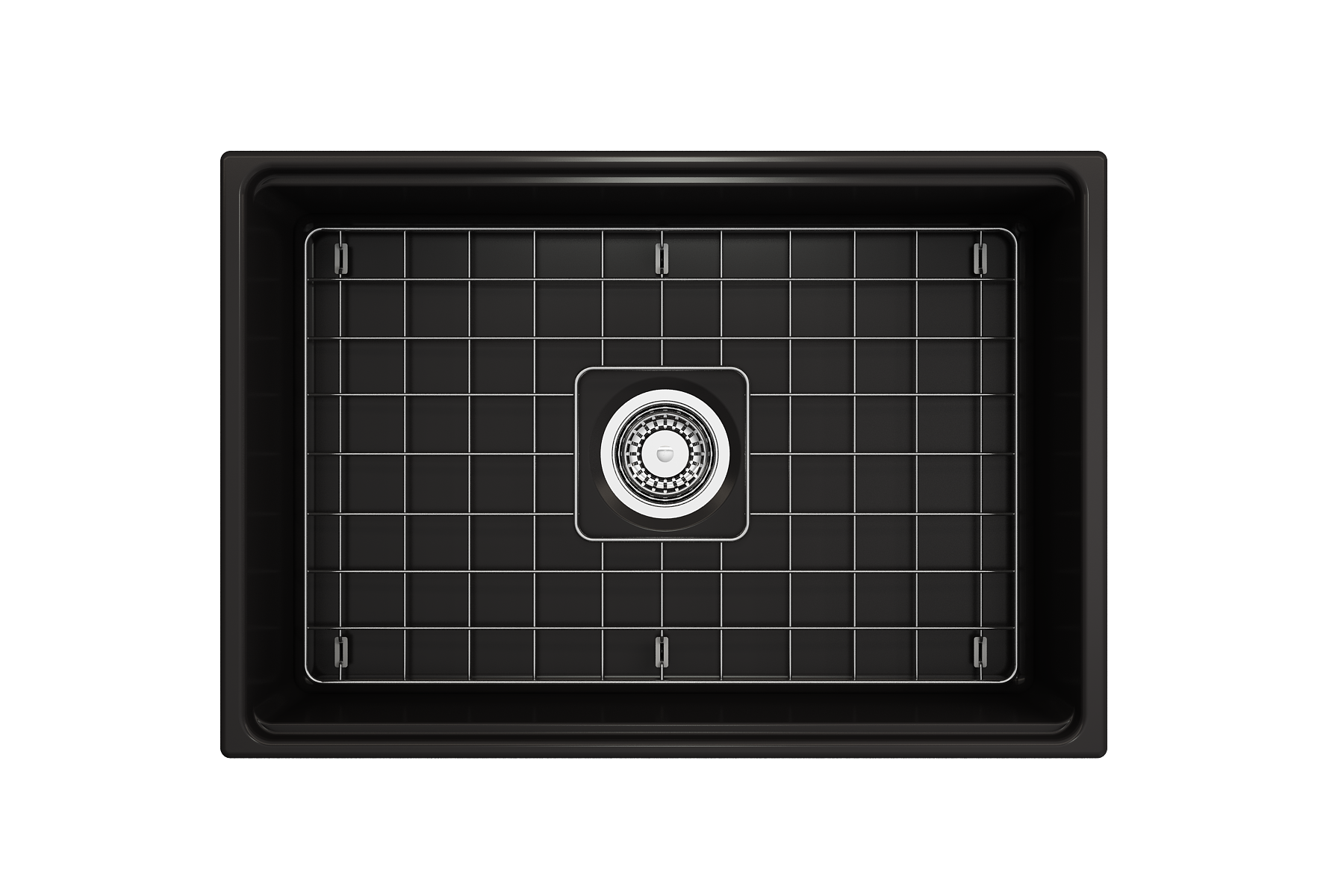 Contempo Step-Rim Apron Front Fireclay 27 in. Single Bowl Kitchen Sink with Integrated Work Station & Accessories 1628