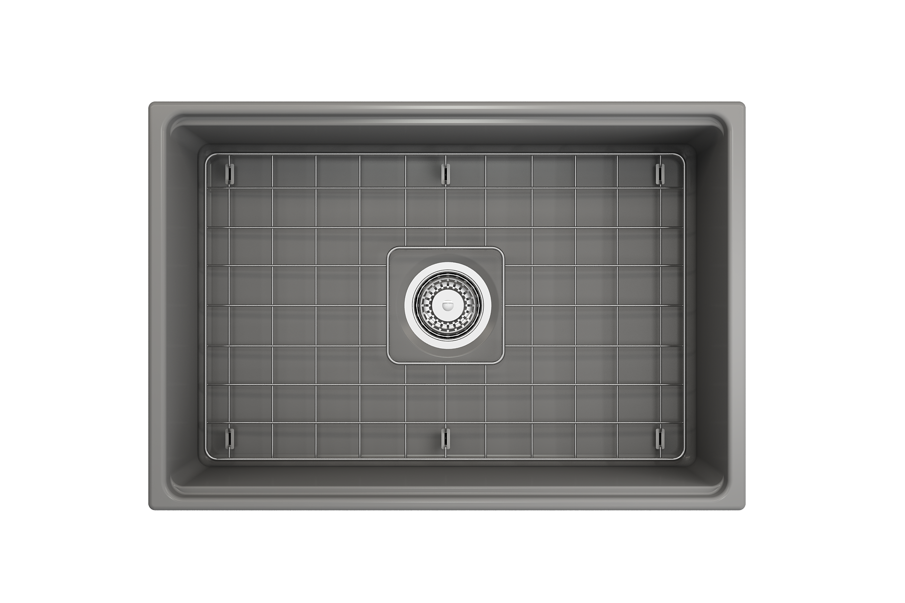 Contempo Step-Rim Apron Front Fireclay 27 in. Single Bowl Kitchen Sink with Integrated Work Station & Accessories 1628