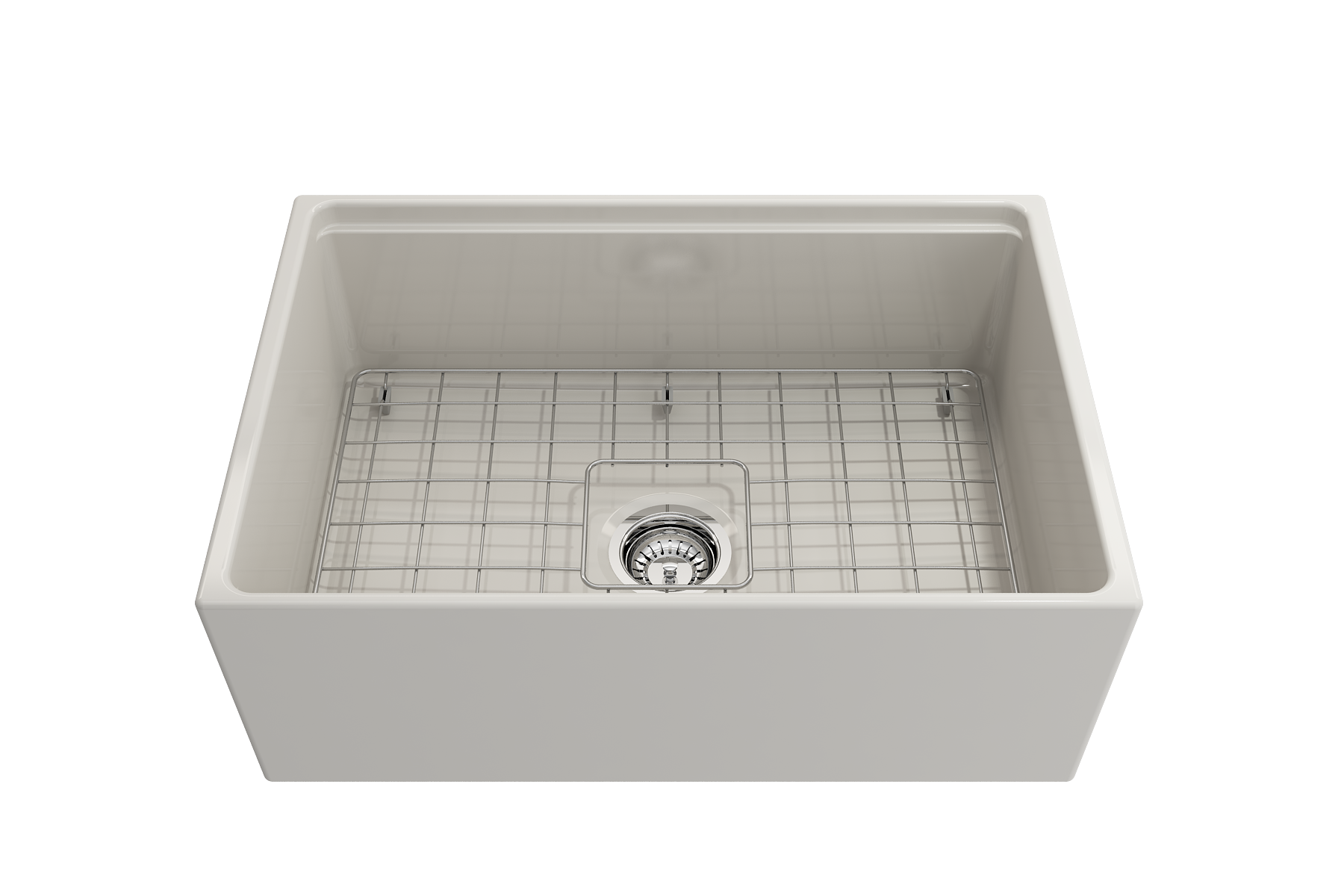 Contempo Step-Rim Apron Front Fireclay 27 in. Single Bowl Kitchen Sink with Integrated Work Station & Accessories 1628