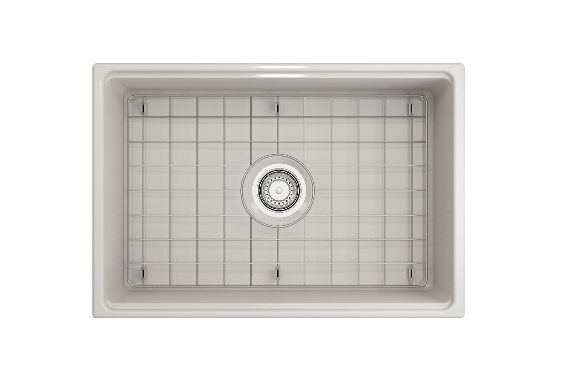 Contempo Step-Rim Apron Front Fireclay 27 in. Single Bowl Kitchen Sink with Integrated Work Station & Accessories 1628