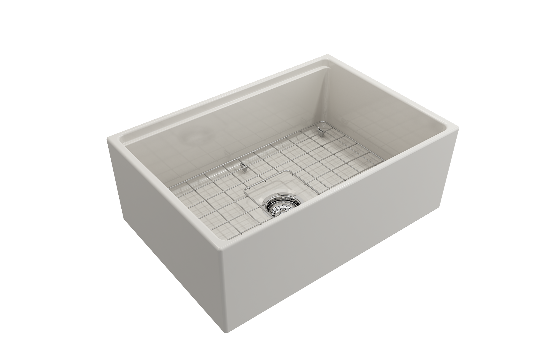 Contempo Step-Rim Apron Front Fireclay 27 in. Single Bowl Kitchen Sink with Integrated Work Station & Accessories 1628
