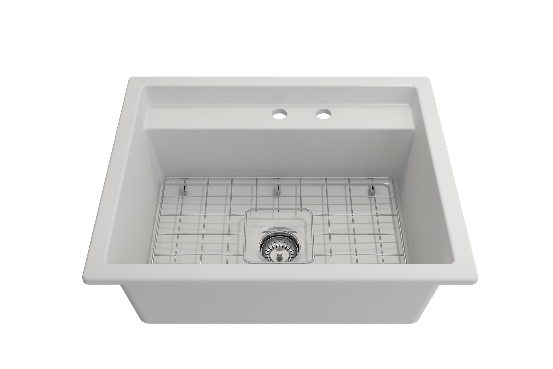 Baveno Hide-Away Workstation Fireclay 27 in. Single Bowl Kitchen Sink 3-hole with Accessories 1633