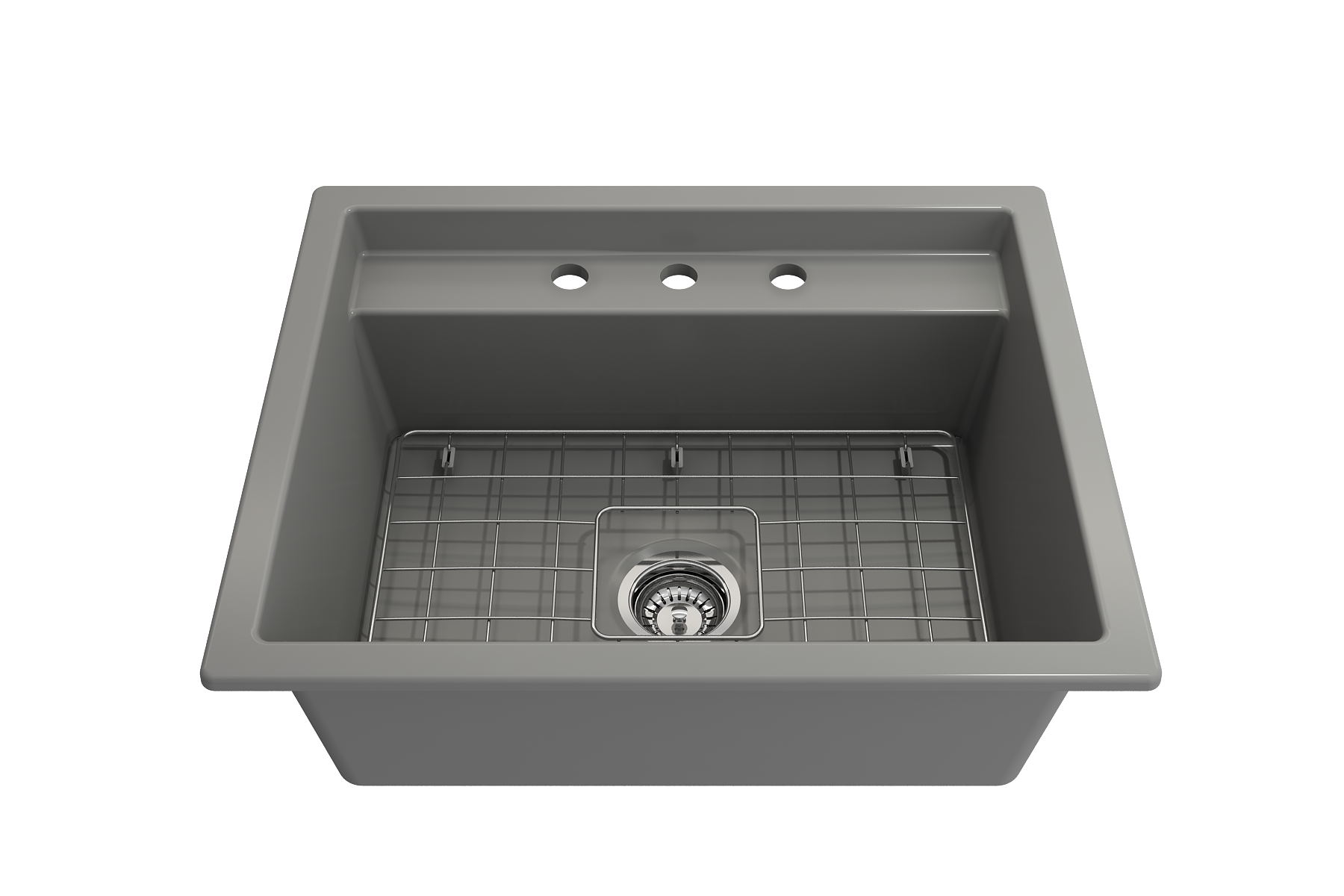 Baveno Hide-Away Workstation Fireclay 27 in. Single Bowl Kitchen Sink 3-hole with Accessories 1633