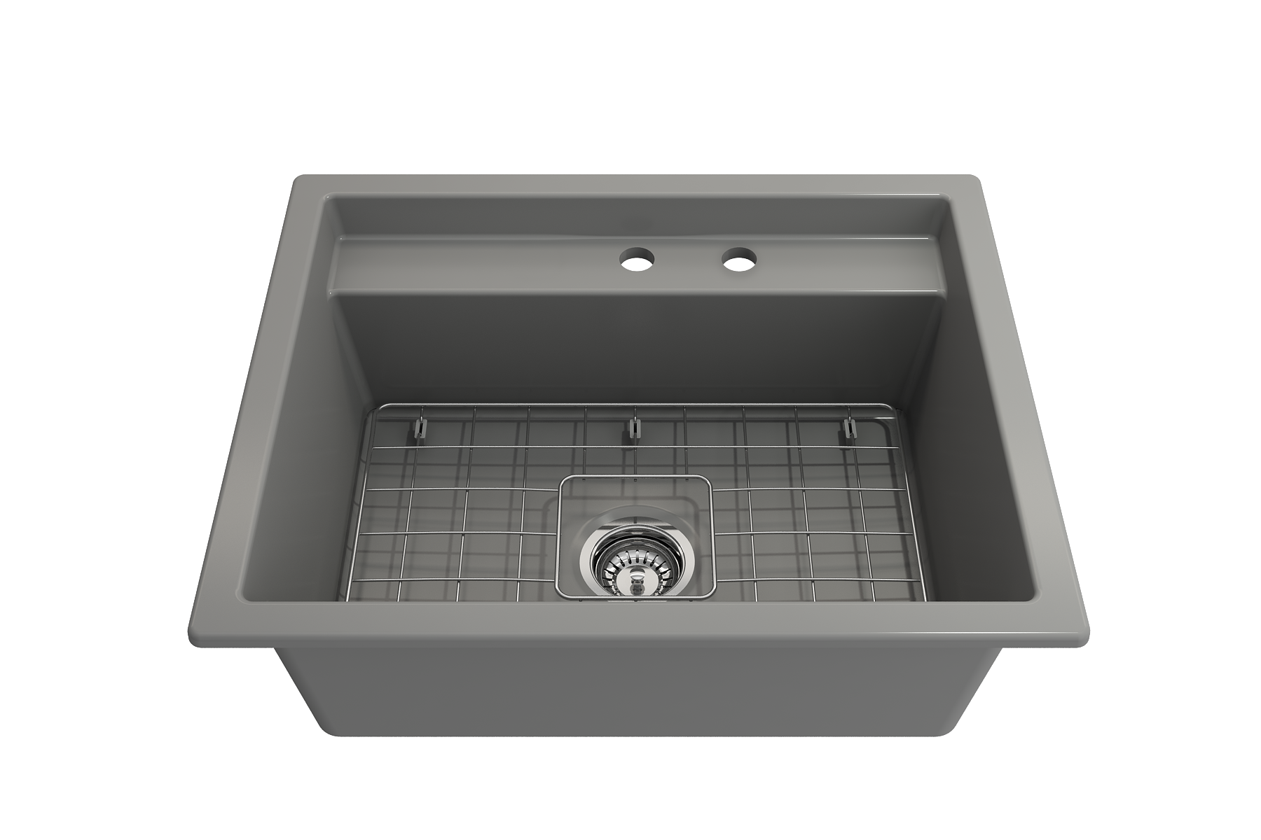 Baveno Hide-Away Workstation Fireclay 27 in. Single Bowl Kitchen Sink 3-hole with Accessories 1633