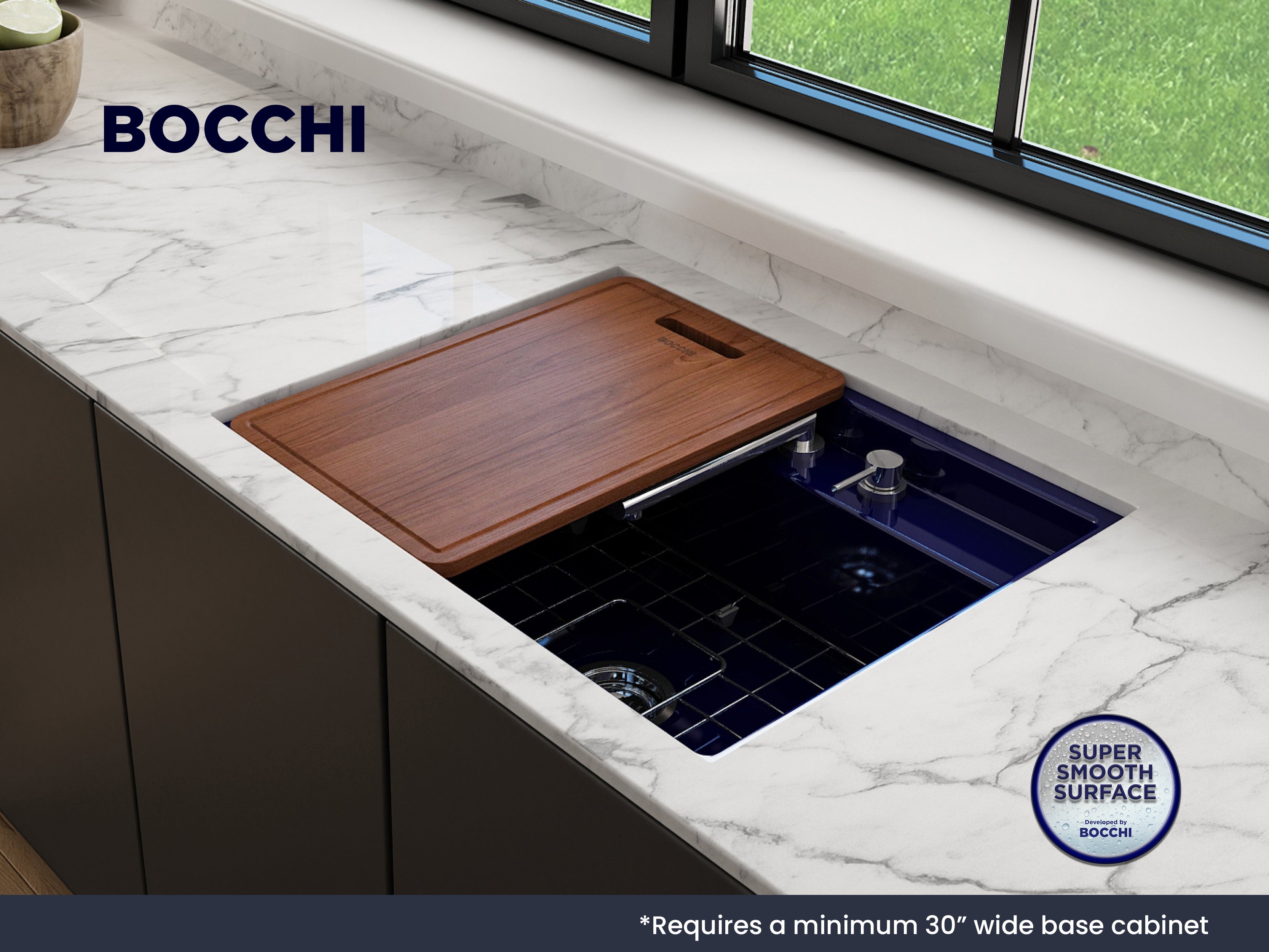 Baveno Hide-Away Workstation Fireclay 27 in. Single Bowl Kitchen Sink 3-hole with Accessories 1633