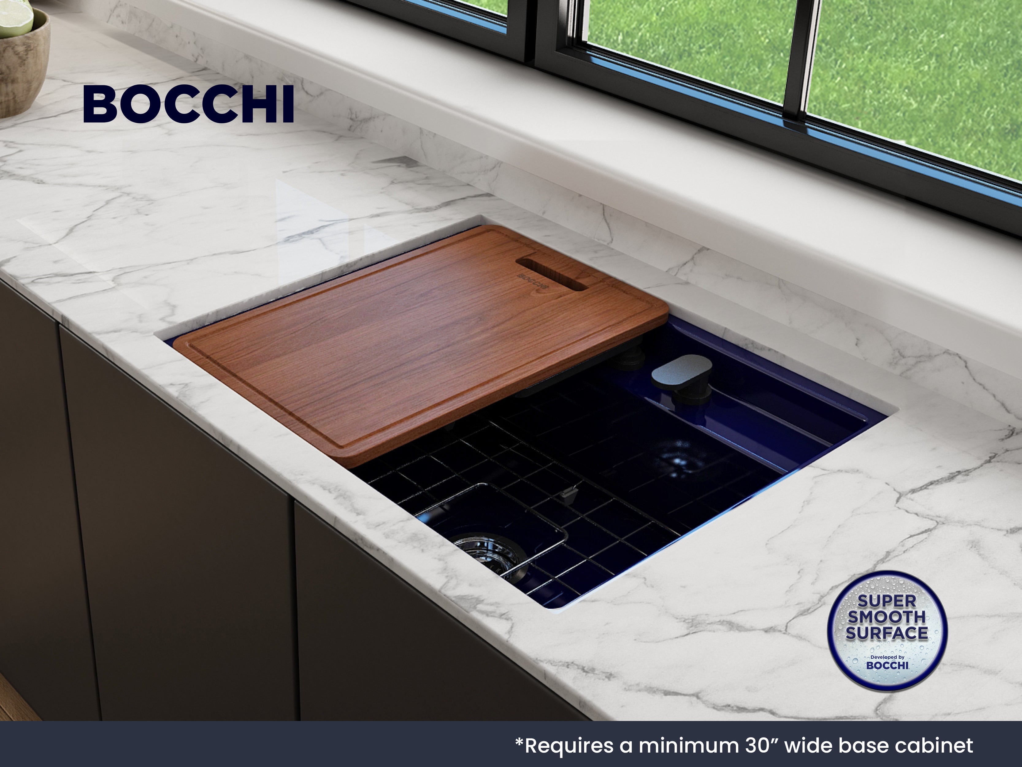 Baveno Hide-Away Workstation Fireclay 27 in. Single Bowl Kitchen Sink 3-hole with Accessories 1633