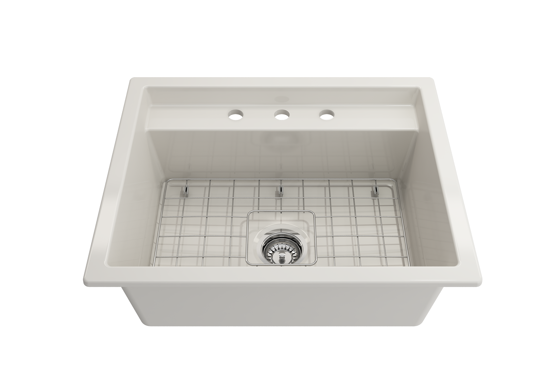 Baveno Hide-Away Workstation Fireclay 27 in. Single Bowl Kitchen Sink 3-hole with Accessories 1633