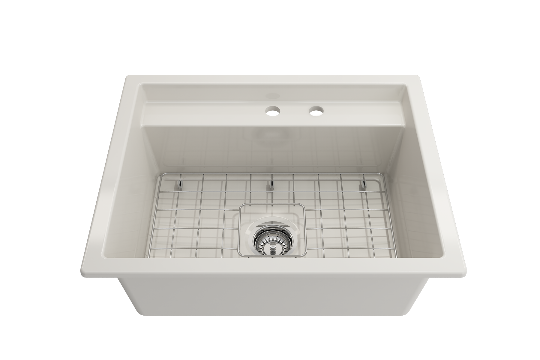 Baveno Hide-Away Workstation Fireclay 27 in. Single Bowl Kitchen Sink 3-hole with Accessories 1633