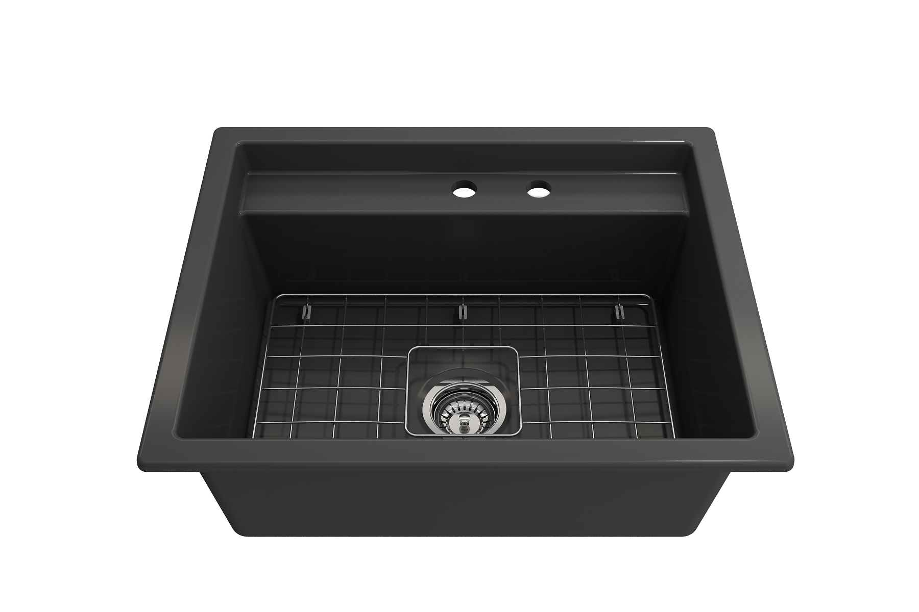 Baveno Hide-Away Workstation Fireclay 27 in. Single Bowl Kitchen Sink 3-hole with Accessories 1633