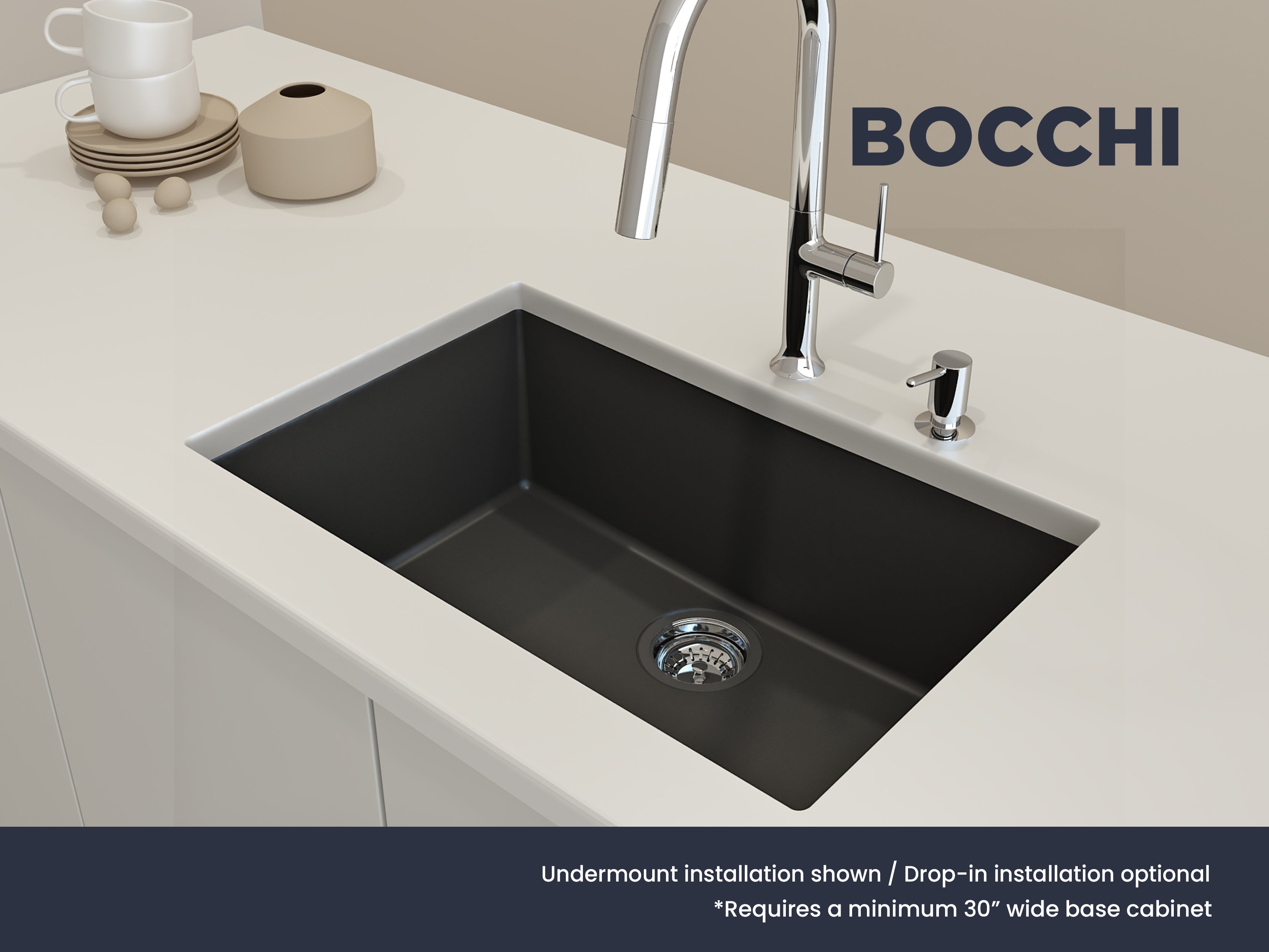 Campino Uno Dual-Mount 27 in. Single Bowl Granite Composite Kitchen Sink 1634