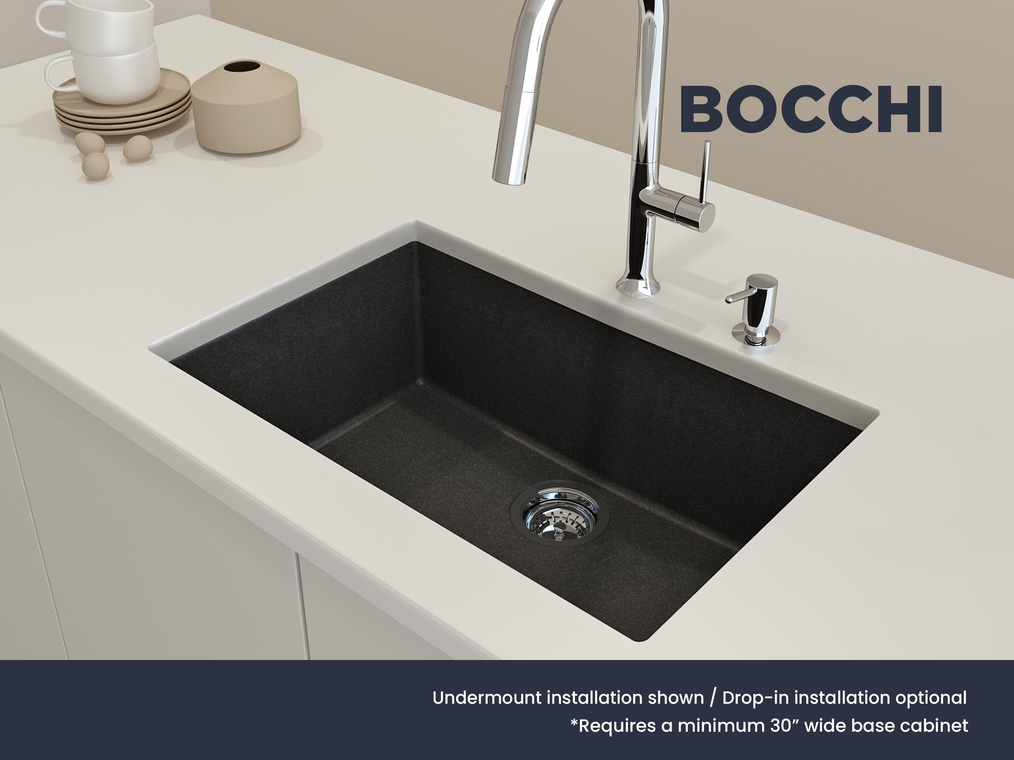 Campino Uno Dual-Mount 27 in. Single Bowl Granite Composite Kitchen Sink 1634