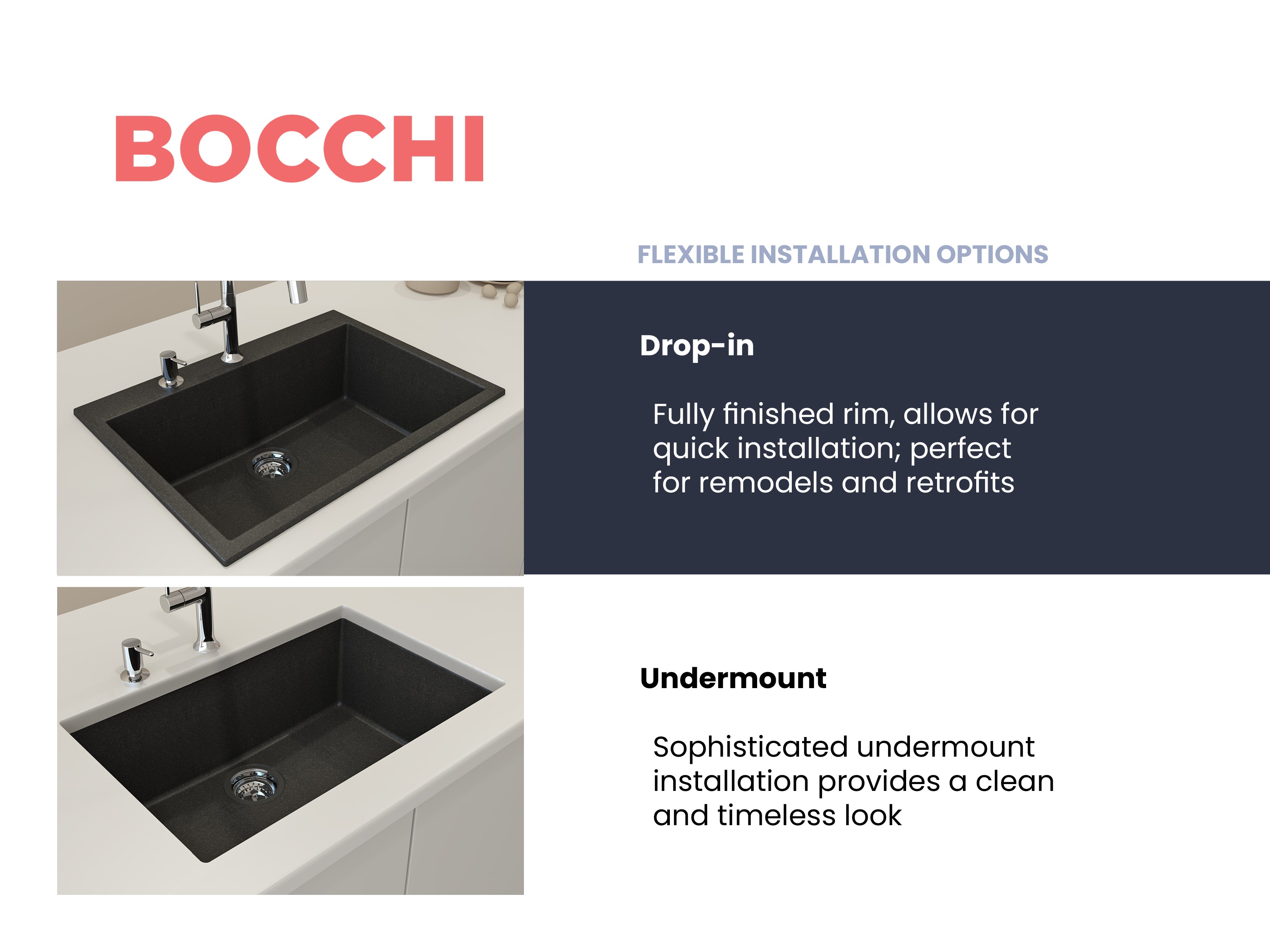 Campino Uno Dual-Mount 27 in. Single Bowl Granite Composite Kitchen Sink 1634