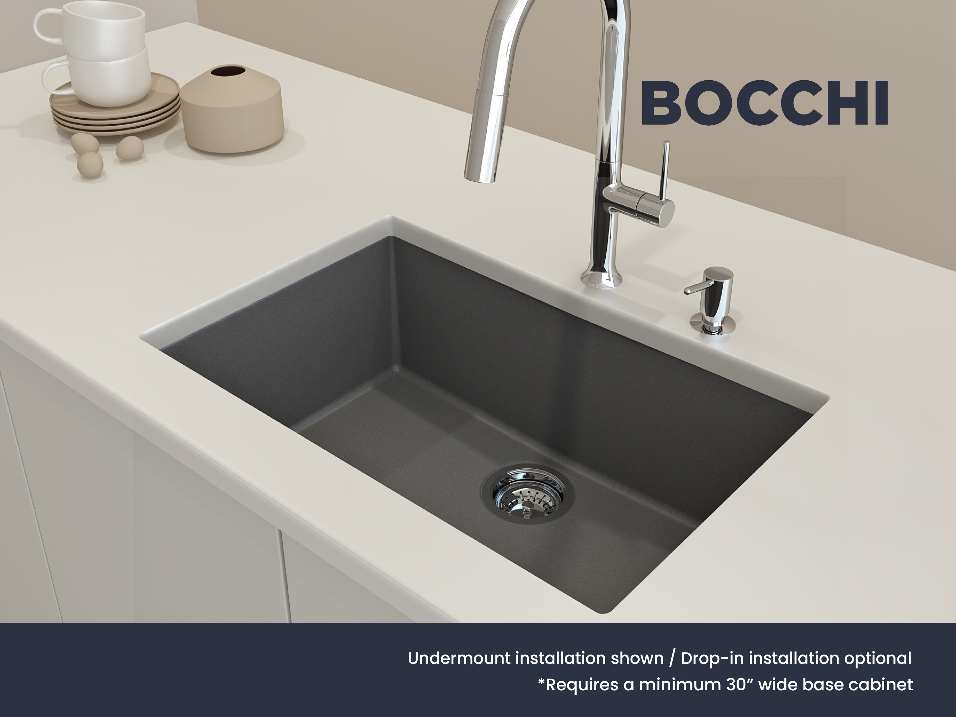 Campino Uno Dual-Mount 27 in. Single Bowl Granite Composite Kitchen Sink 1634