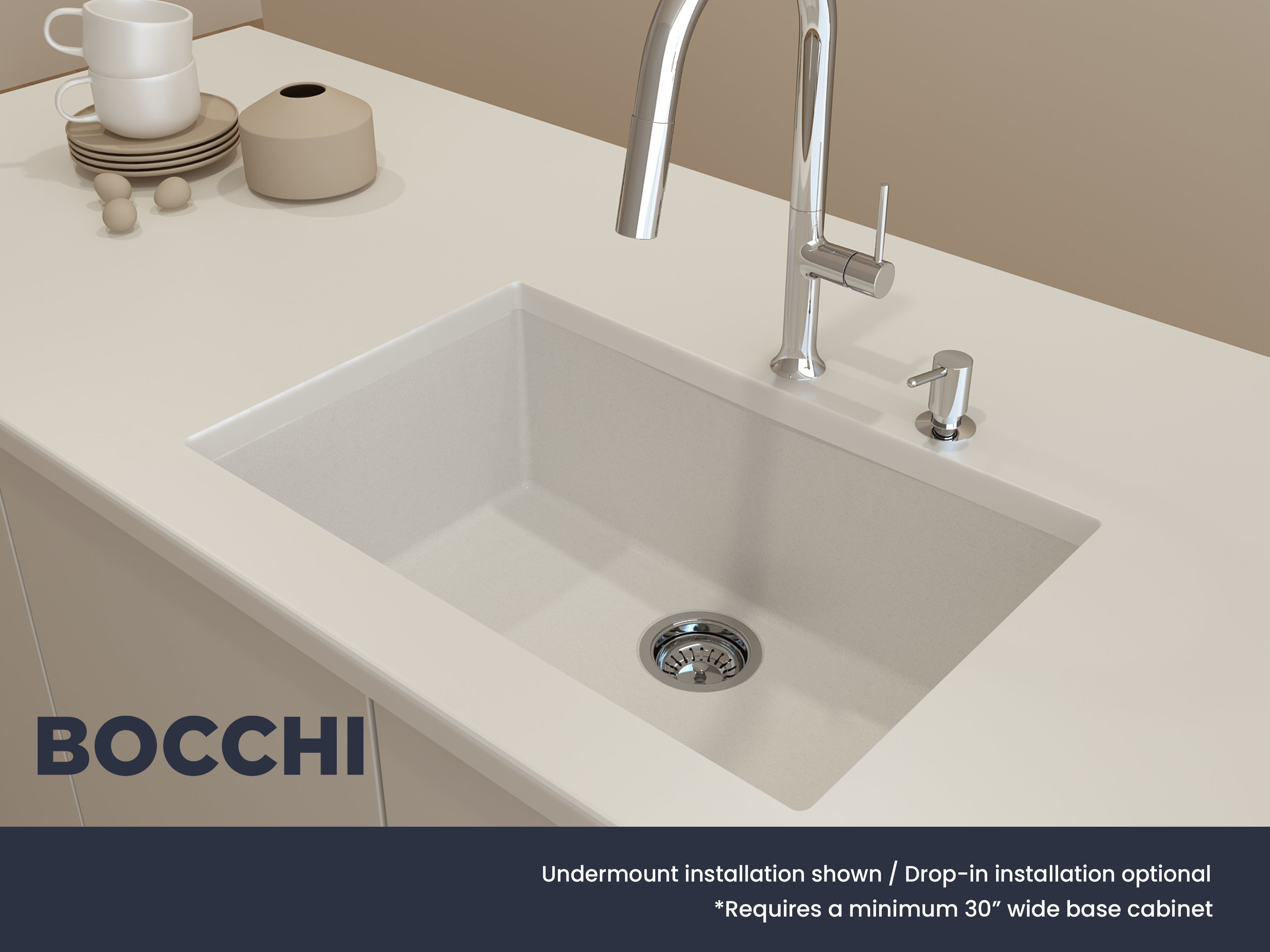 Campino Uno Dual-Mount 27 in. Single Bowl Granite Composite Kitchen Sink 1634