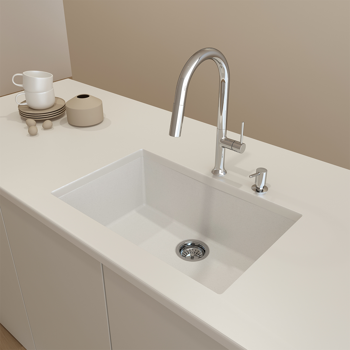 Campino Uno Dual-Mount 27 in. Single Bowl Granite Composite Kitchen Sink 1634