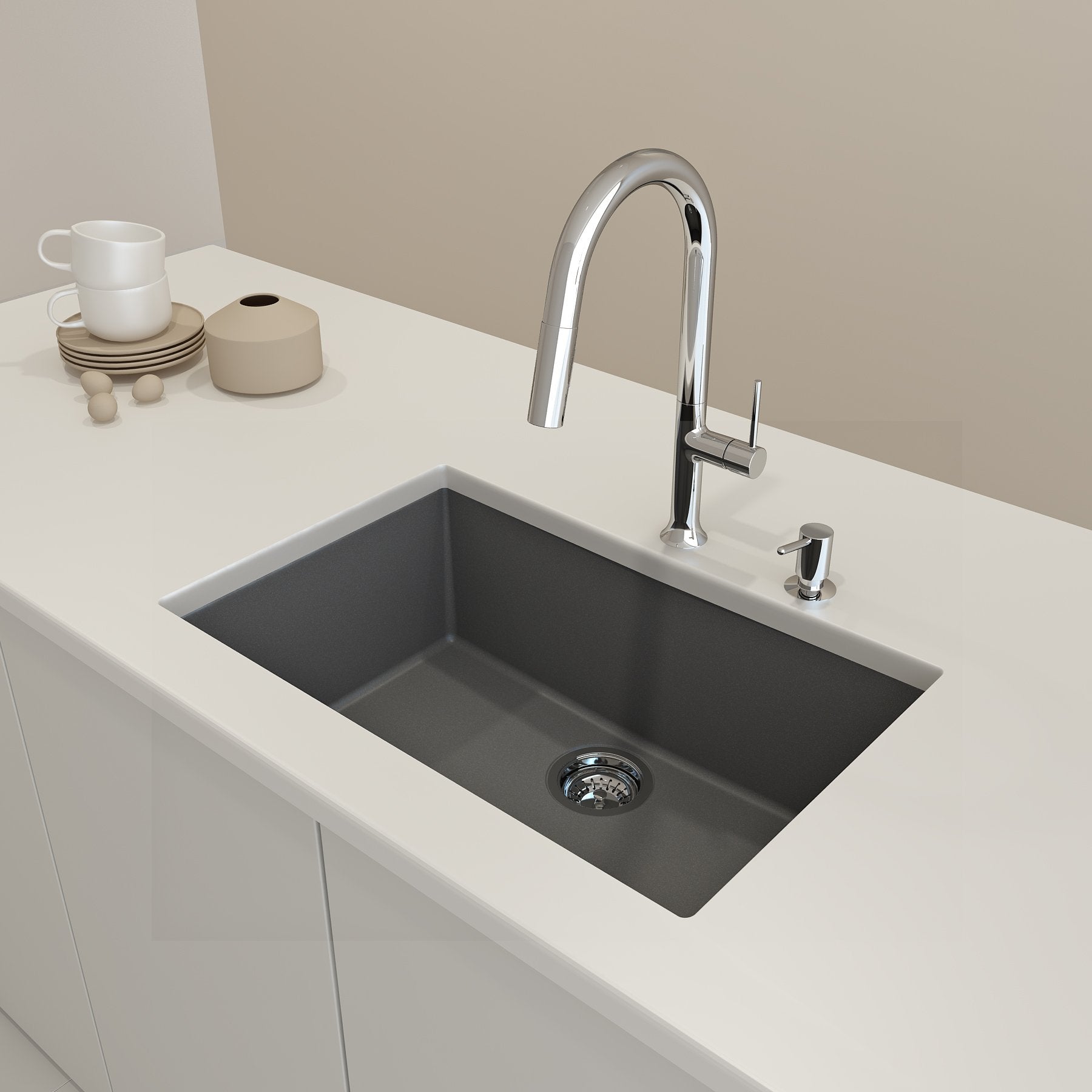 Campino Uno Dual-Mount 27 in. Single Bowl Granite Composite Kitchen Sink 1634