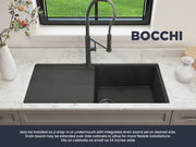 Levanzo Dual-Mount 20 in. Single Bowl with extended/reversible Drain Board Granite Composite Kitchen Sink 1635