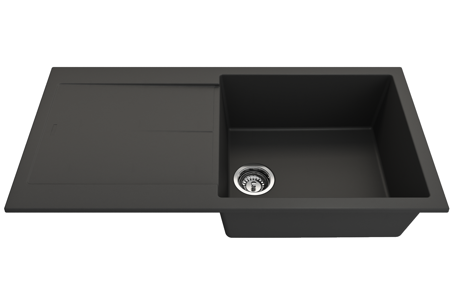 Levanzo Dual-Mount 20 in. Single Bowl with extended/reversible Drain Board Granite Composite Kitchen Sink 1635