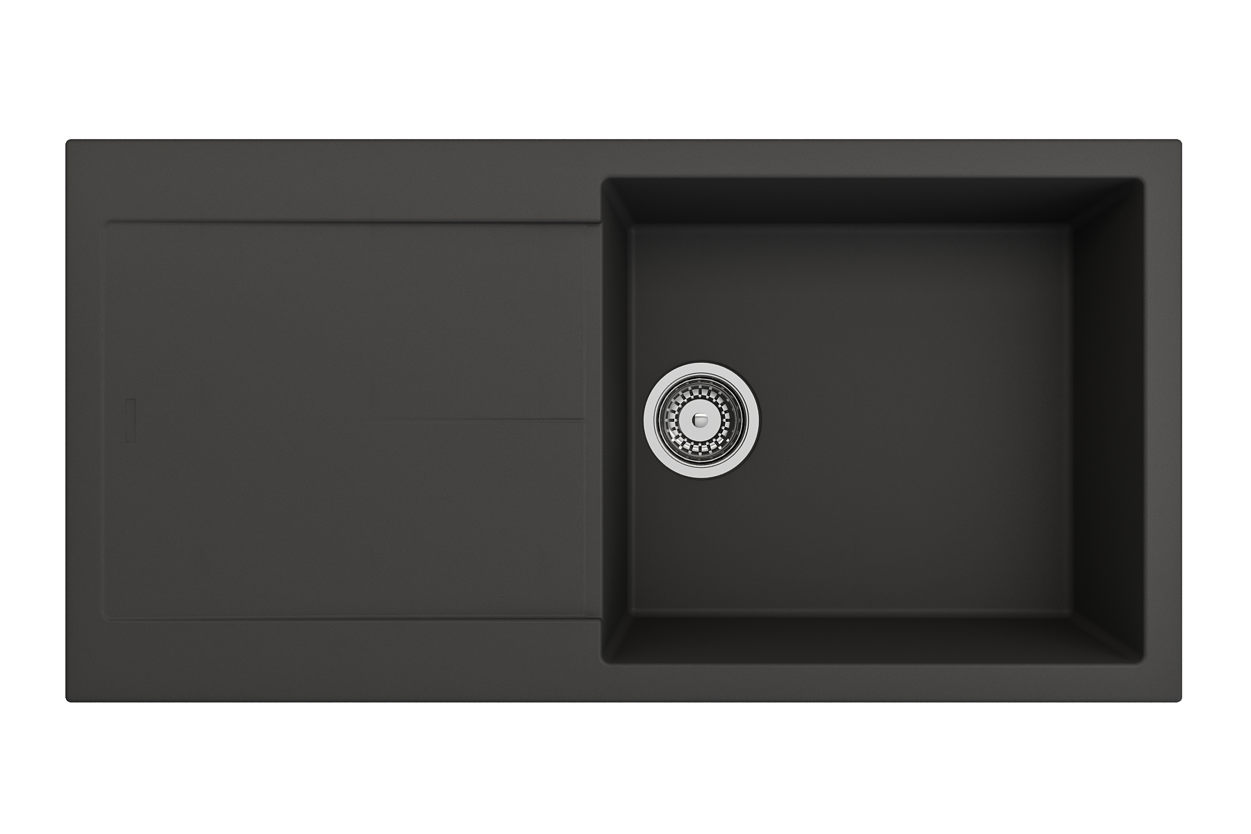 Levanzo Dual-Mount 20 in. Single Bowl with extended/reversible Drain Board Granite Composite Kitchen Sink 1635
