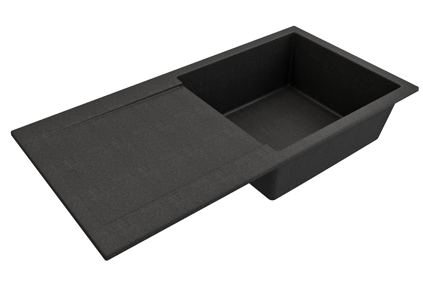 Levanzo Dual-Mount 20 in. Single Bowl with extended/reversible Drain Board Granite Composite Kitchen Sink 1635