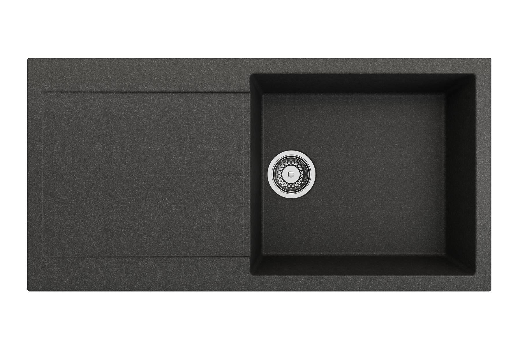 Levanzo Dual-Mount 20 in. Single Bowl with extended/reversible Drain Board Granite Composite Kitchen Sink 1635