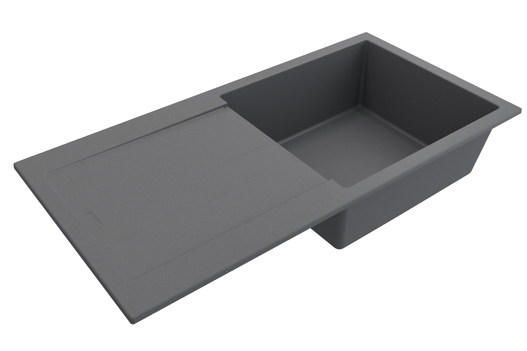 Levanzo Dual-Mount 20 in. Single Bowl with extended/reversible Drain Board Granite Composite Kitchen Sink 1635