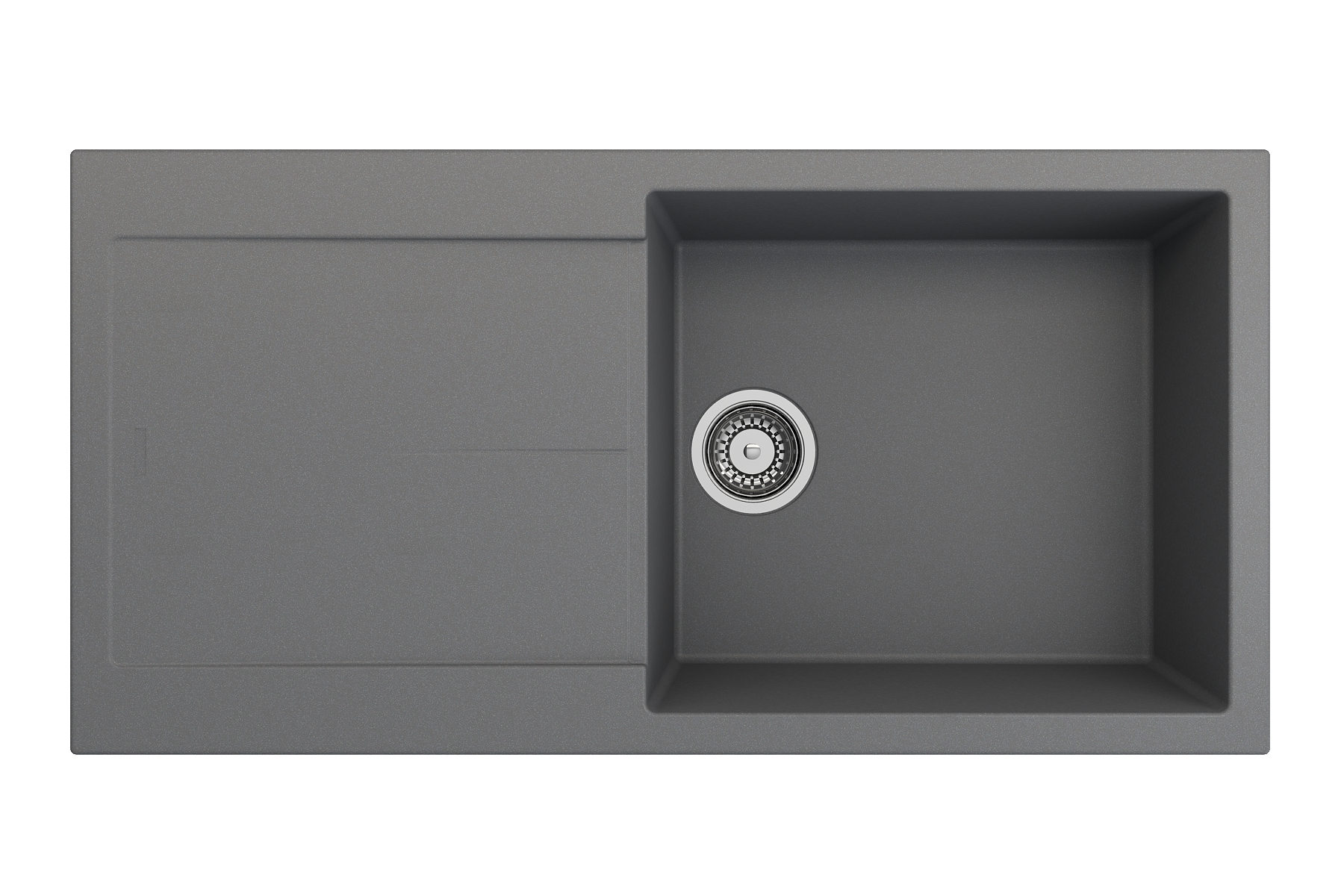 Levanzo Dual-Mount 20 in. Single Bowl with extended/reversible Drain Board Granite Composite Kitchen Sink 1635