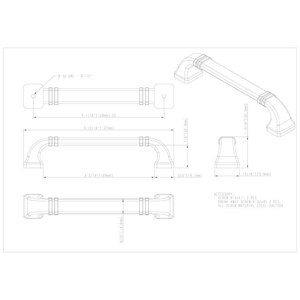 Hardware Resources 96 mm Center-to-Center Satin Nickel Ella Cabinet Pull