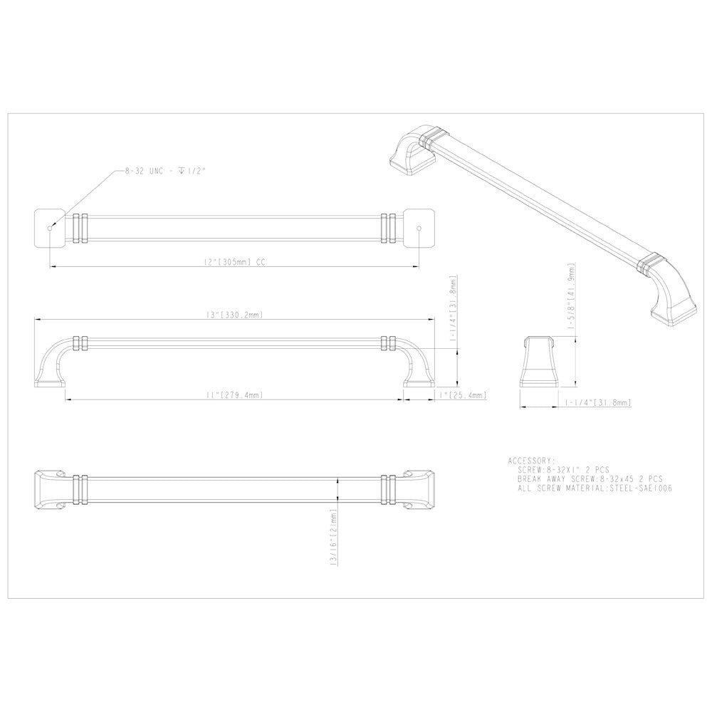 Hardware Resources 96 mm Center-to-Center Satin Nickel Ella Cabinet Pull