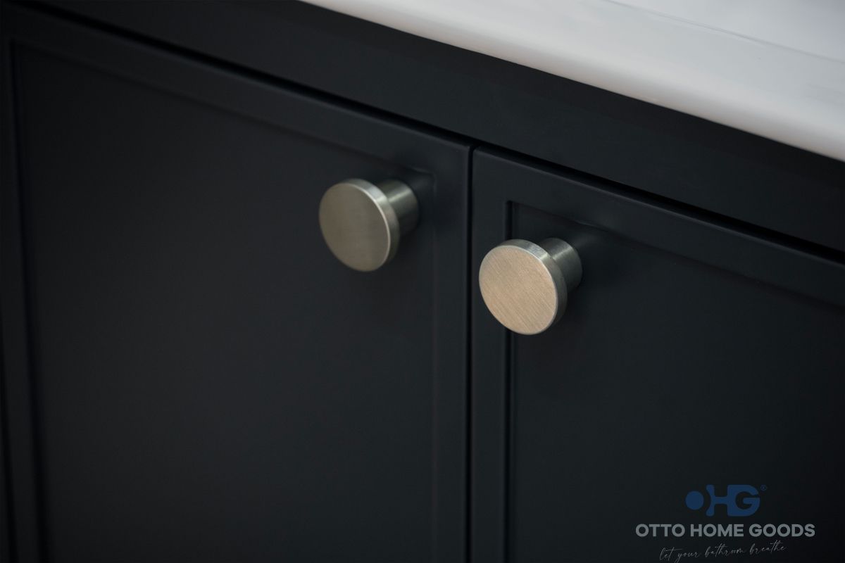 Frame 24" Dark Gray Bathroom Vanity with Integrated Sink & Brushed Nickel Hardware