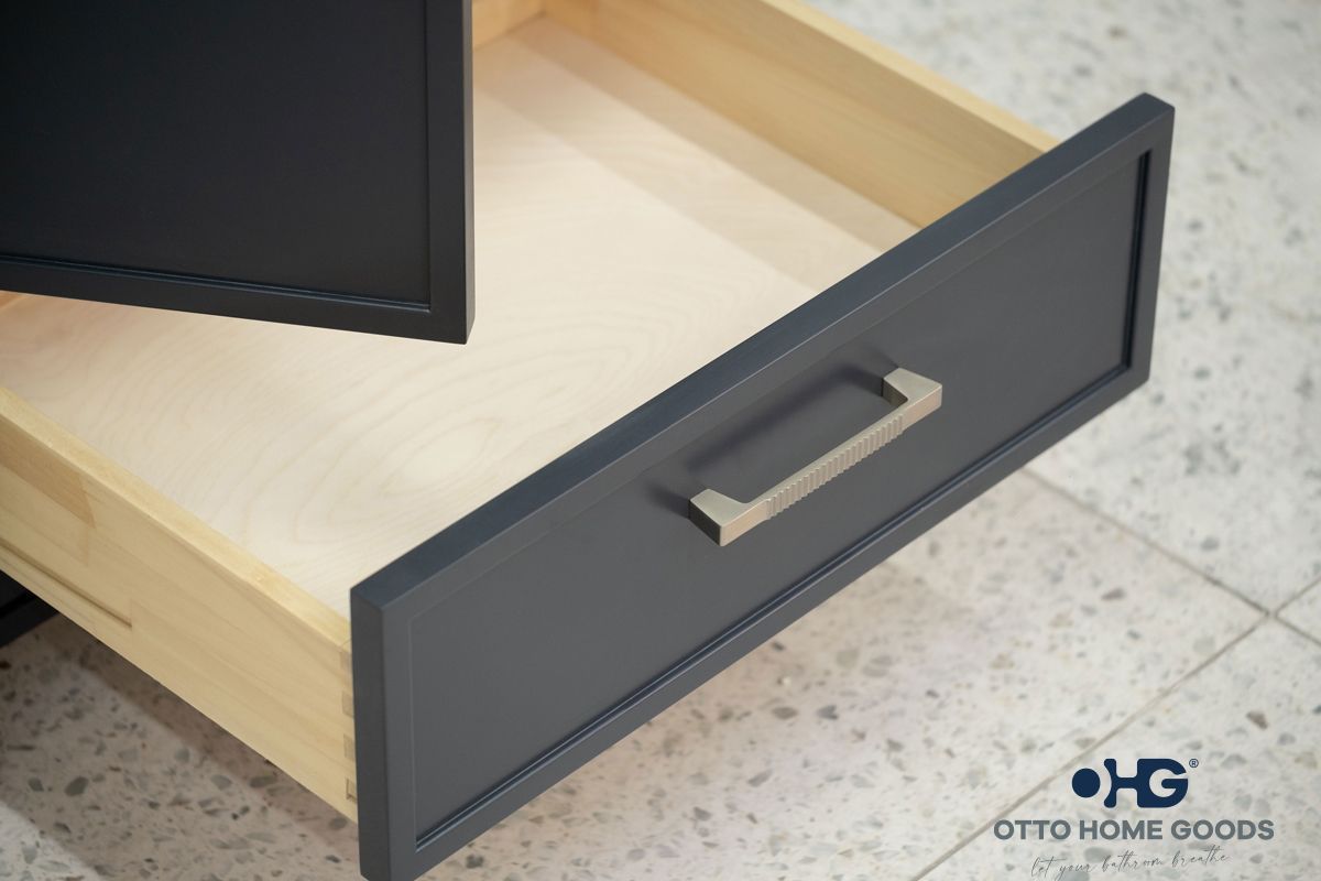 Frame 24" Dark Gray Bathroom Vanity with Integrated Sink & Brushed Nickel Hardware