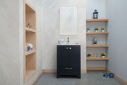 Frame 24" Dark Gray Bathroom Vanity with Integrated Sink & Brushed Nickel Hardware