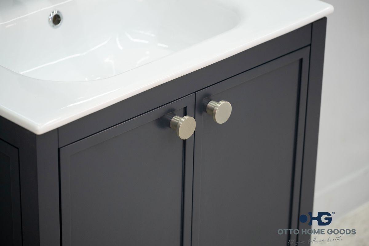 Frame 24" Dark Gray Bathroom Vanity with Integrated Sink & Brushed Nickel Hardware